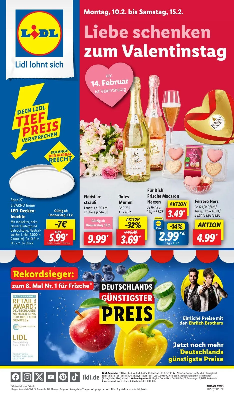 Lidl Prospekt von 10. Februar bis 15. Februar 2025 - Prospekt seite 1