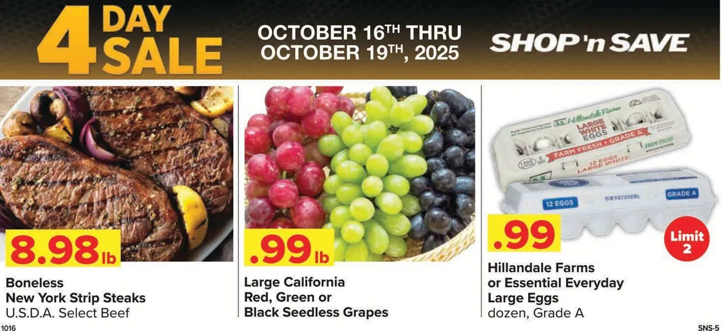 Weekly ad Shop'n Save sales from October 16 to October 20 2025 - Page 