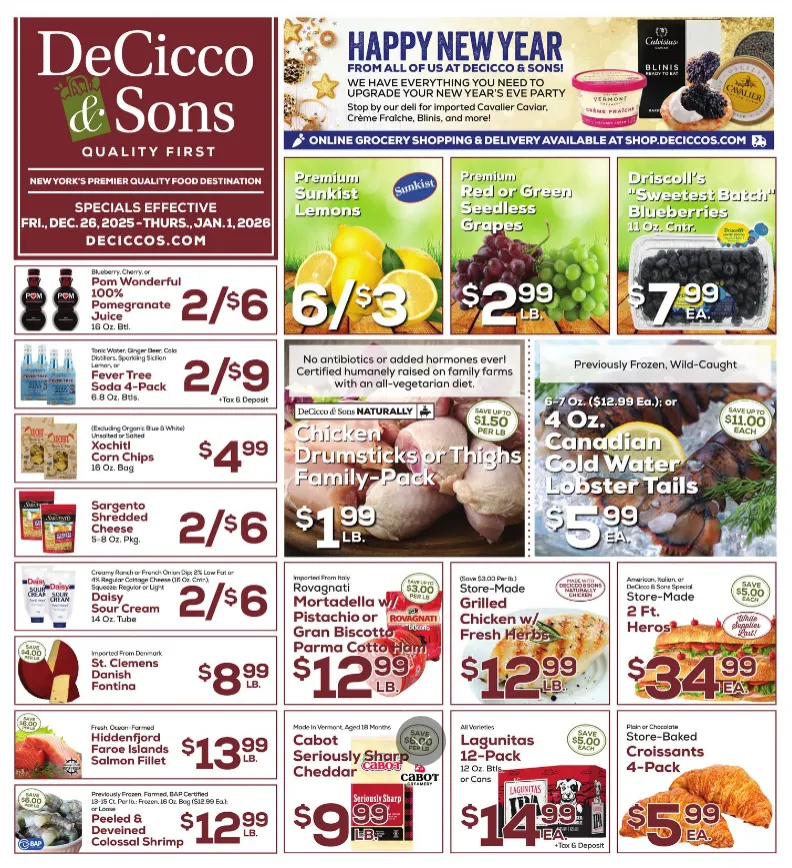 Weekly ad DeCicco & Sons  Sales from December 26 to January 1 2026 - Page 1
