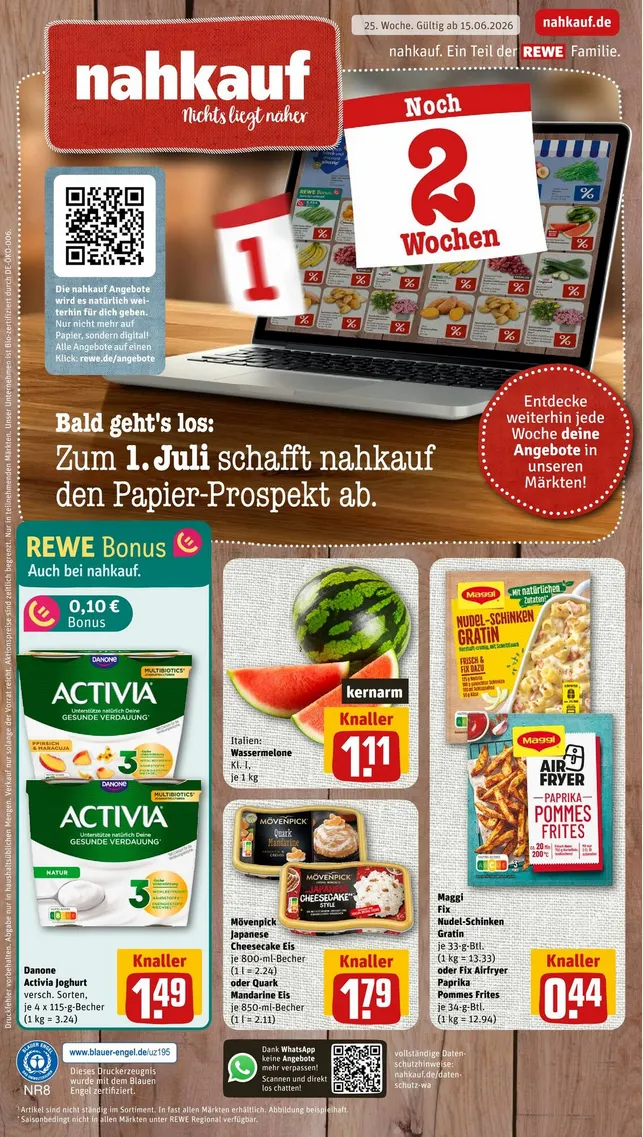 Nahkauf Angebote von 15. Juni bis 20. Juni 2026 - Prospekt seite 1