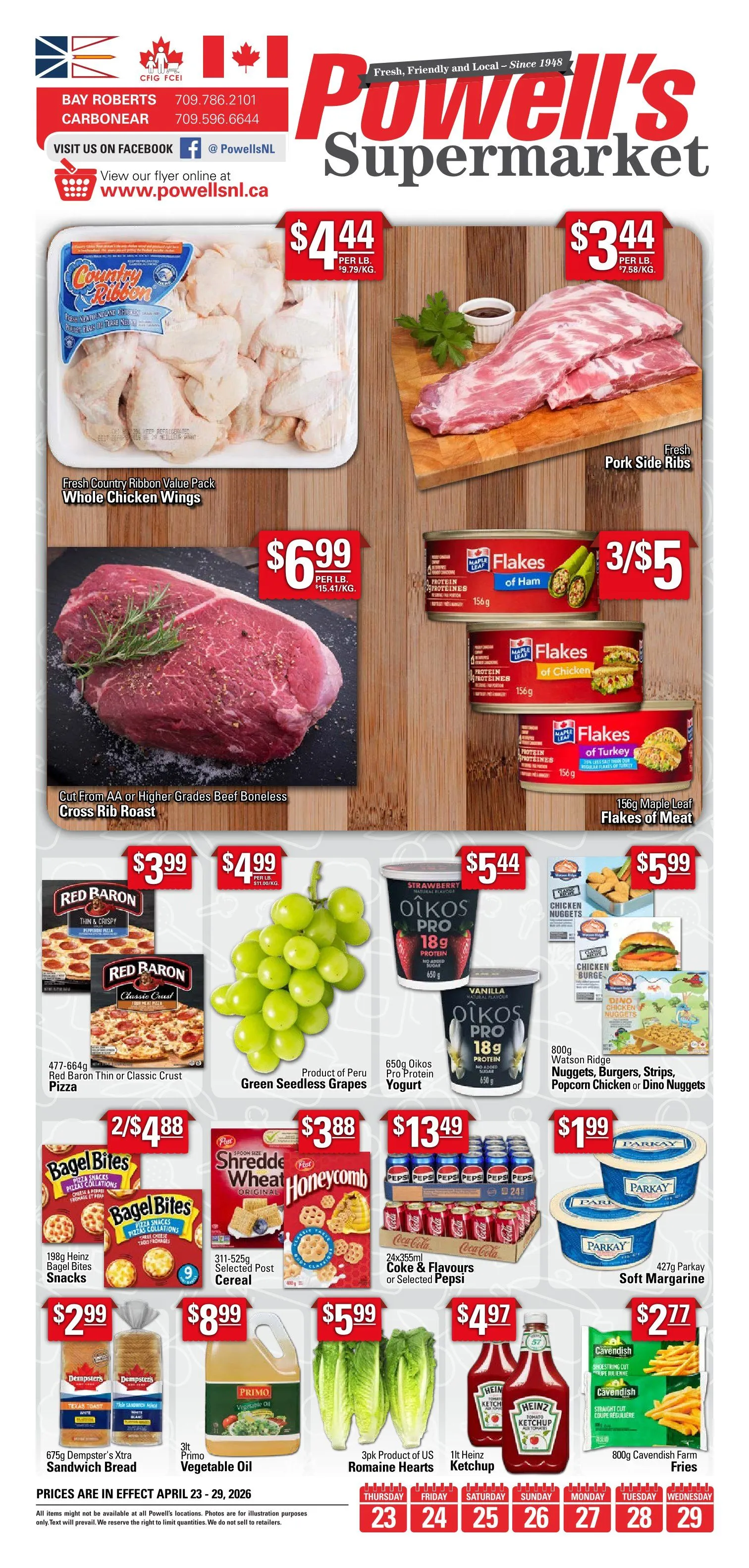 Powell's Supermarket Sales from April 23 to April 29 2026 - flyer page 1