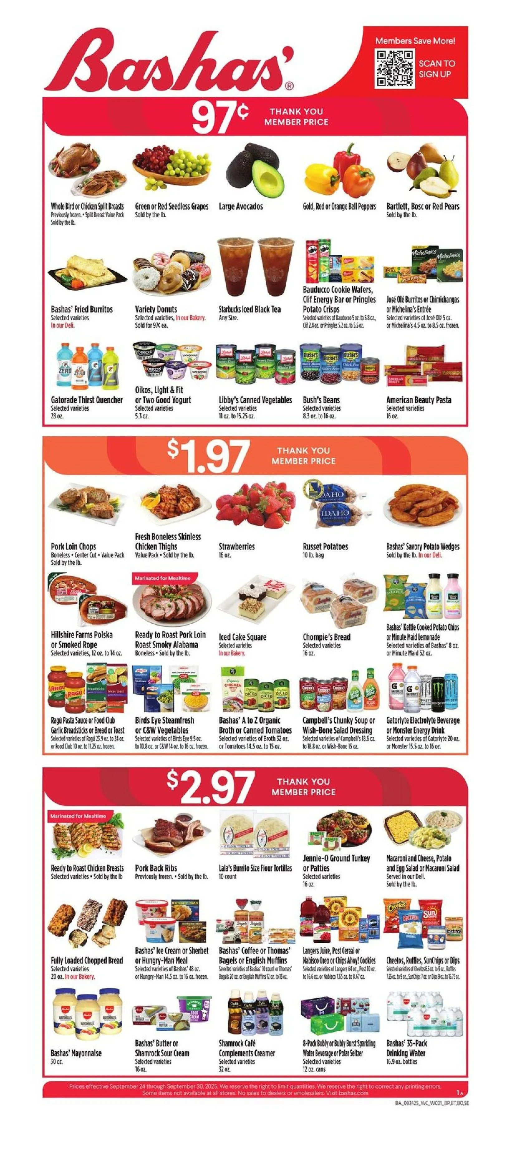 Weekly ad Bashas Sales from September 24 to September 30 2025 - Page 1