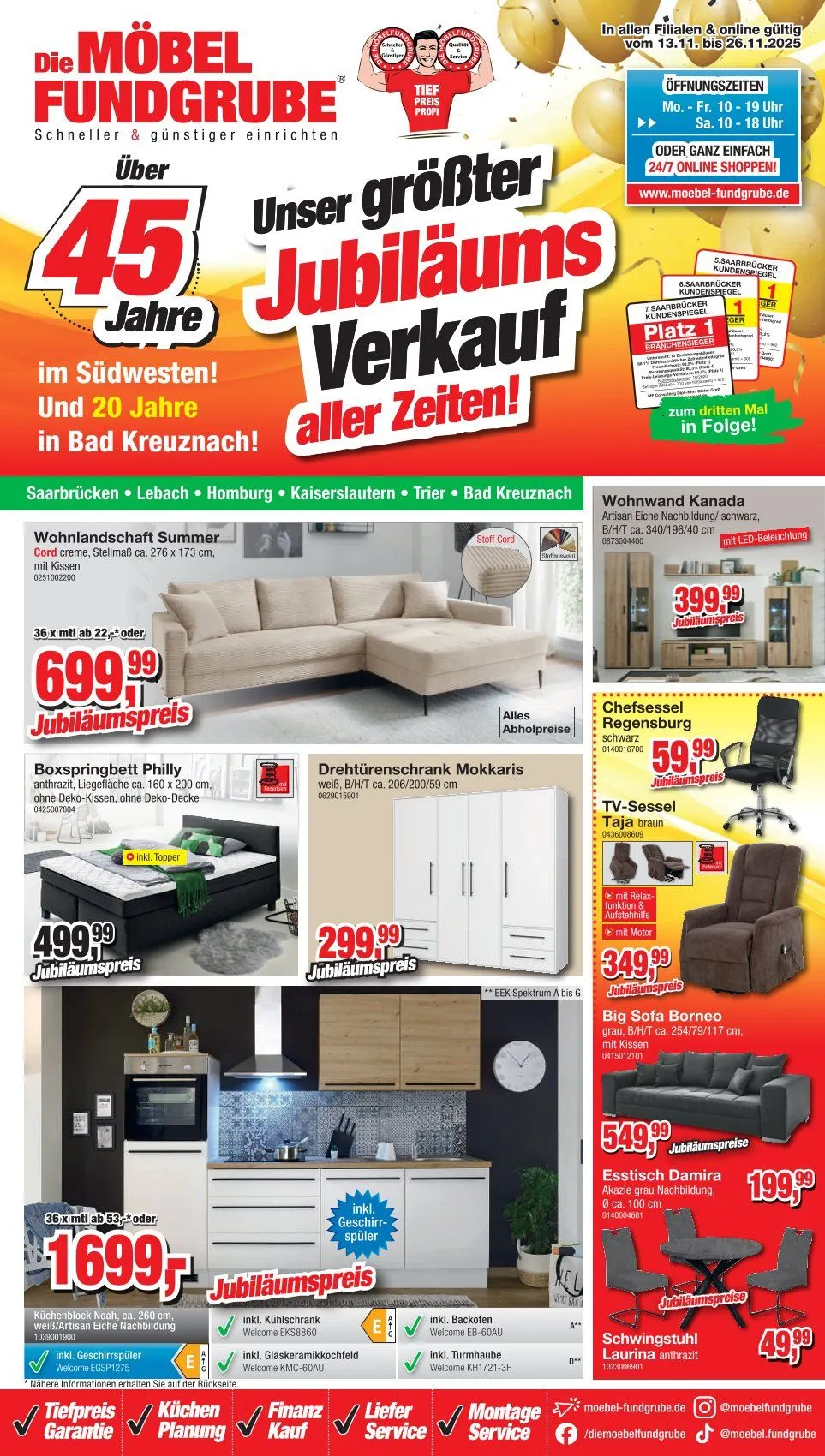 Möbelfundgrube Prospekt von 13. November bis 26. November 2025 - Prospekt seite 1