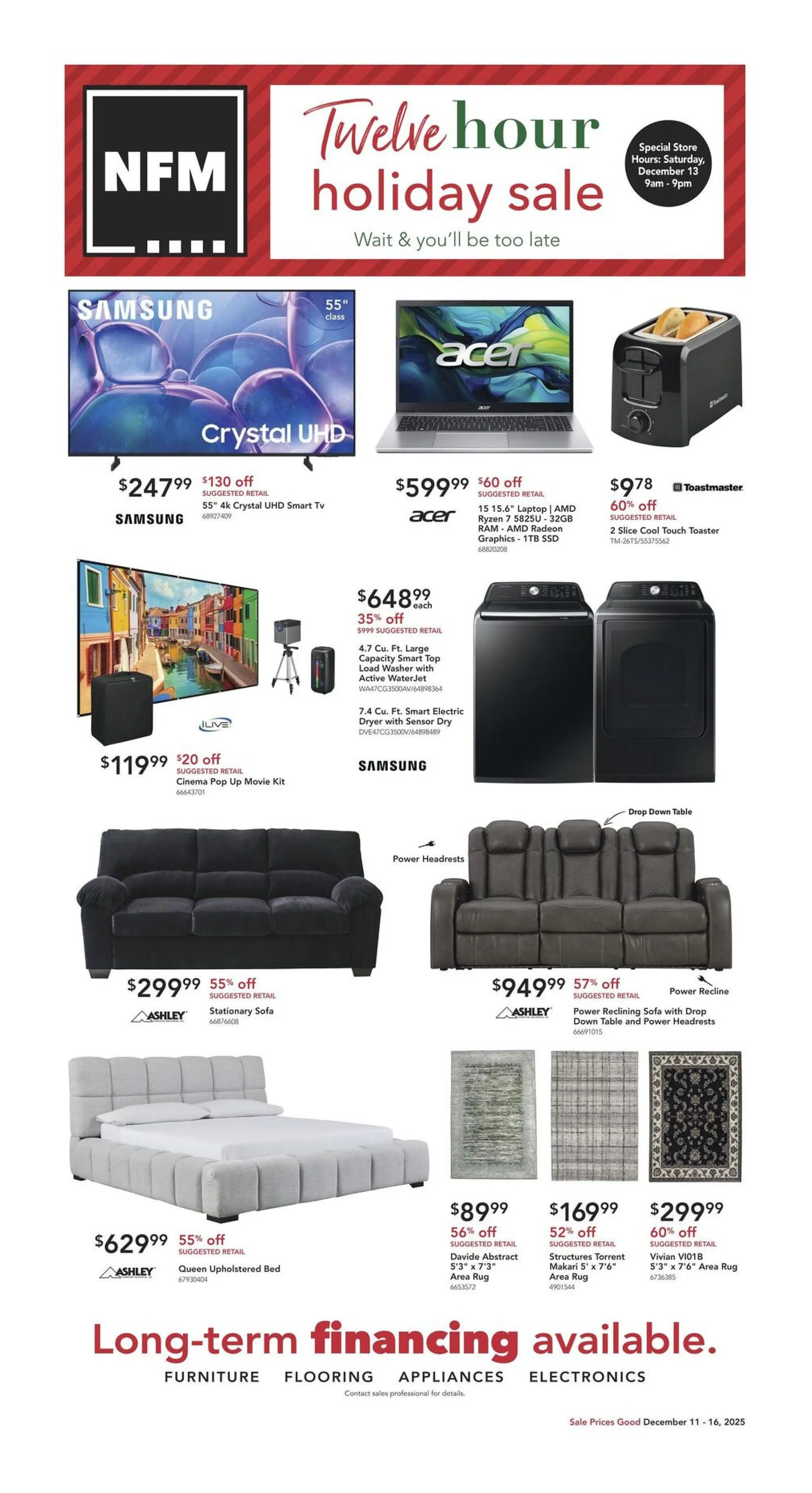 Weekly ad Nebraska Furniture Mart Sales from December 11 to December 16 2025 - Page 1
