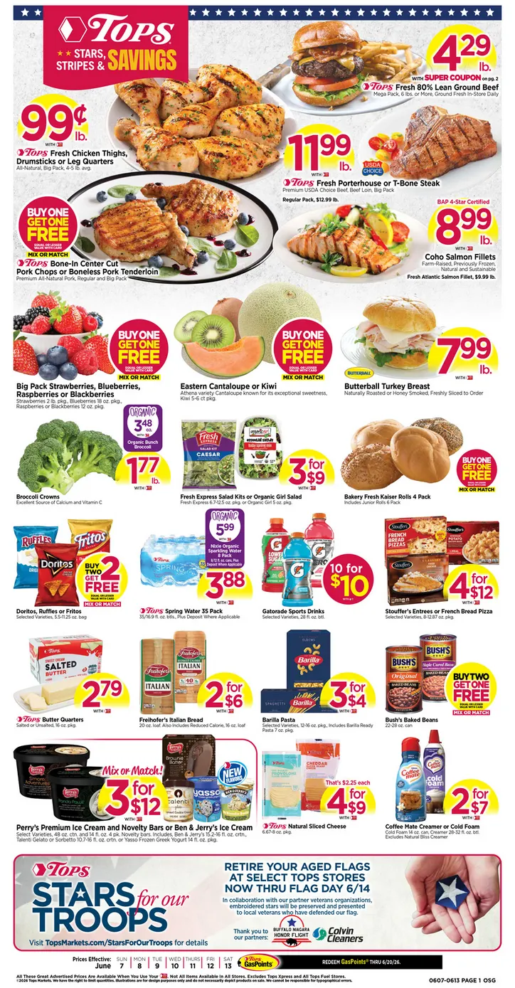 Weekly ad Tops Friendly Markets Sales from June 8 to June 13 2026 - Page 1