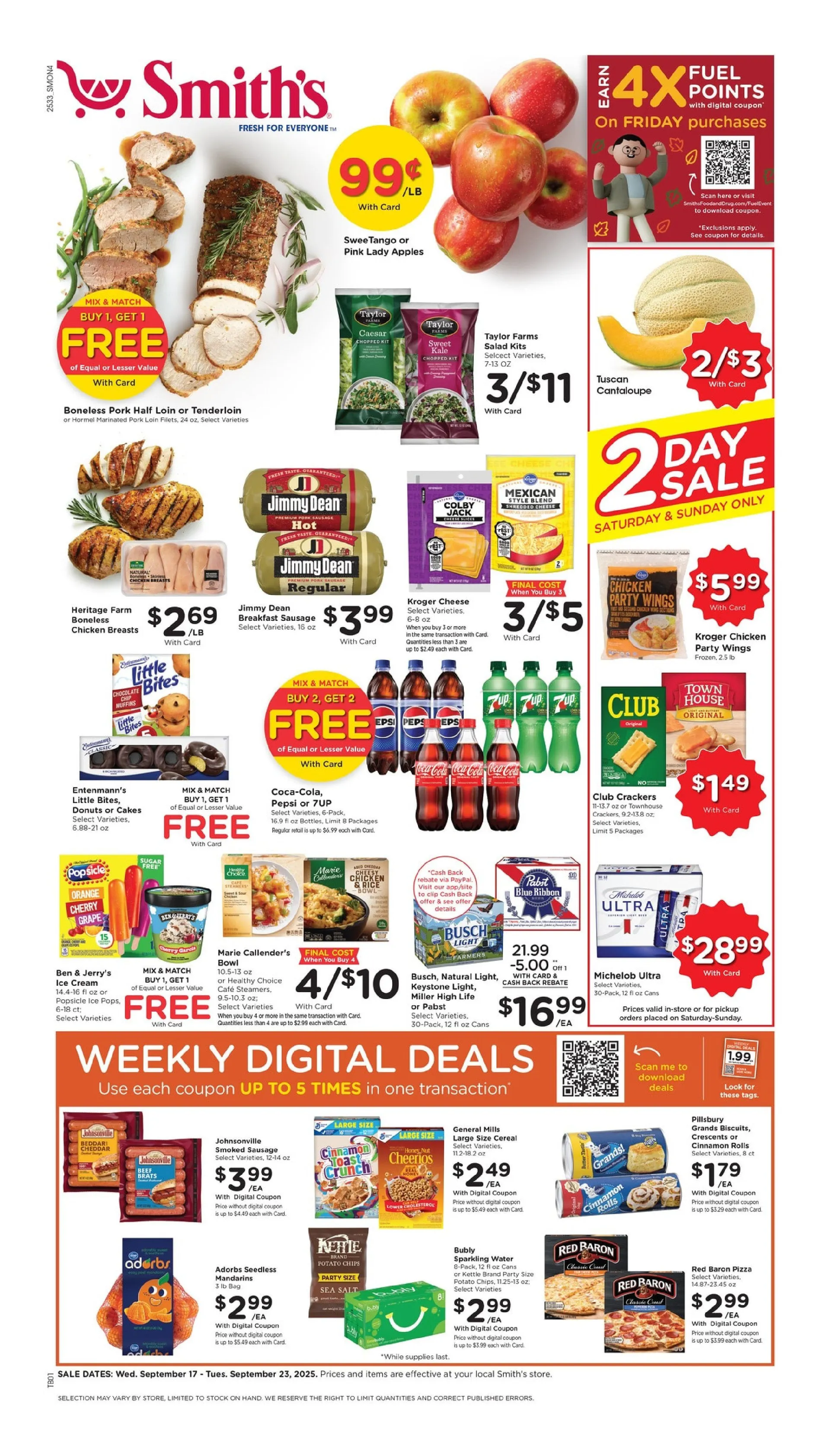 Weekly ad Smith's Sales from September 17 to September 23 2025 - Page 1