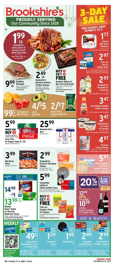 Weekly ad Brookshires Sales from December 10 to December 16 2025 - Page 1