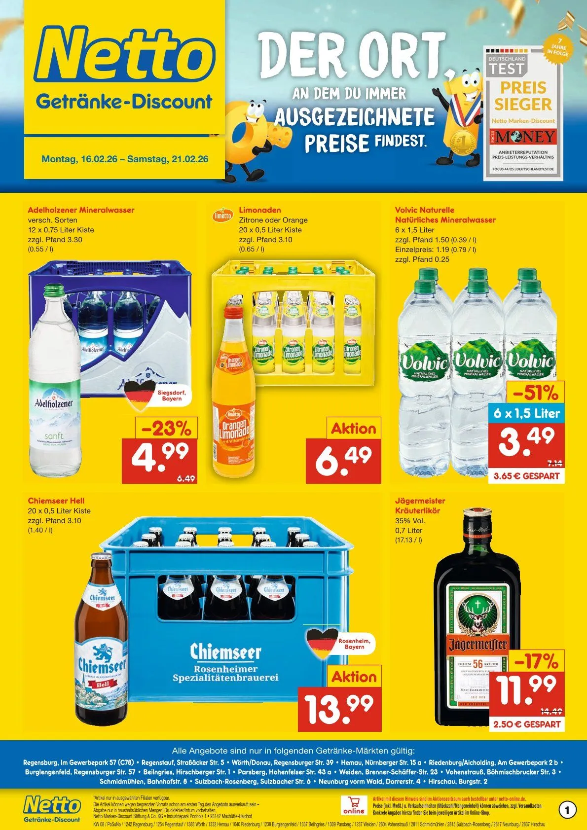 Netto Marken-Discount von 16. Februar bis 21. Februar 2026 - Prospekt seite 1