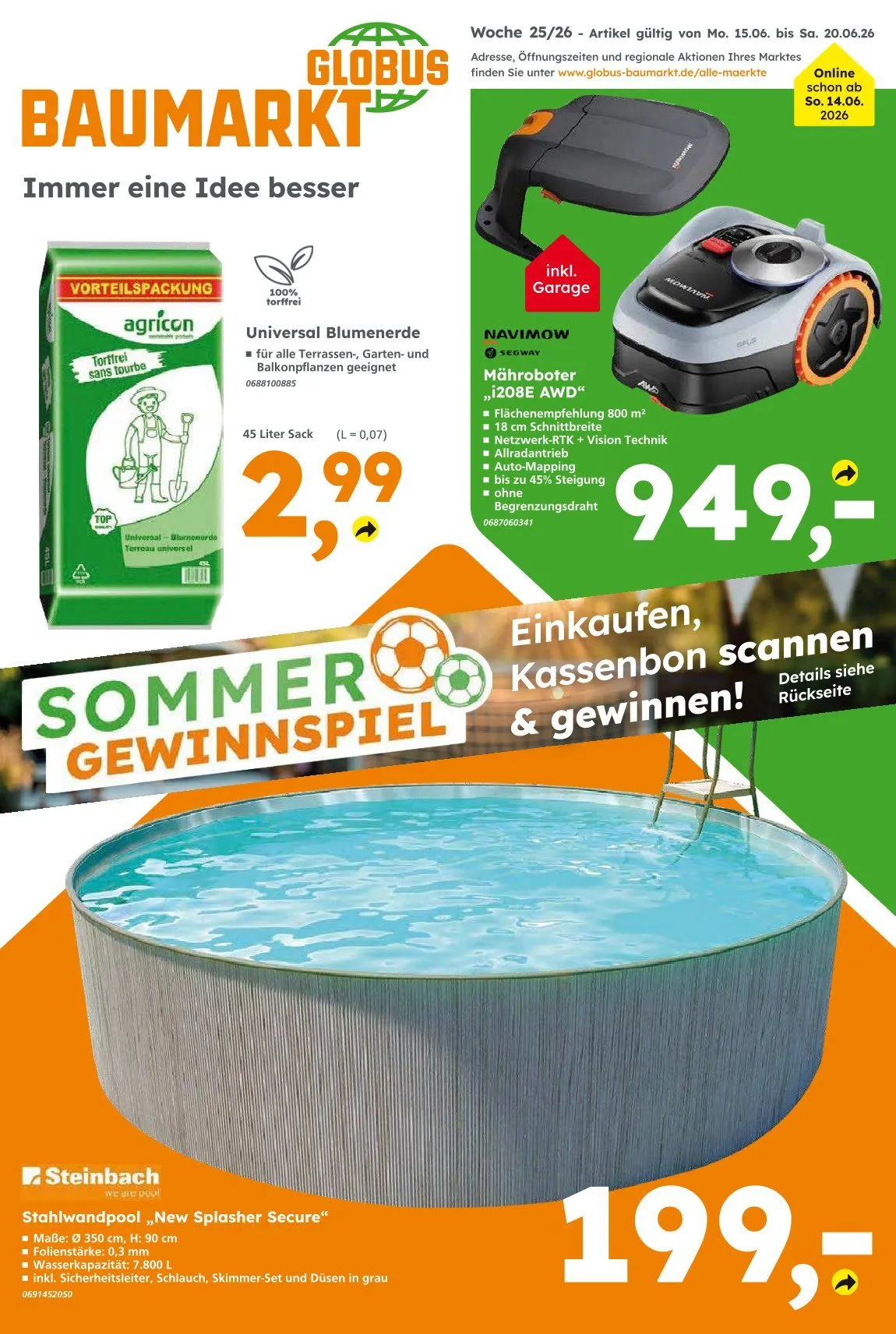 Globus Baumarkt Angebote von 15. Juni bis 20. Juni 2026 - Prospekt seite 1