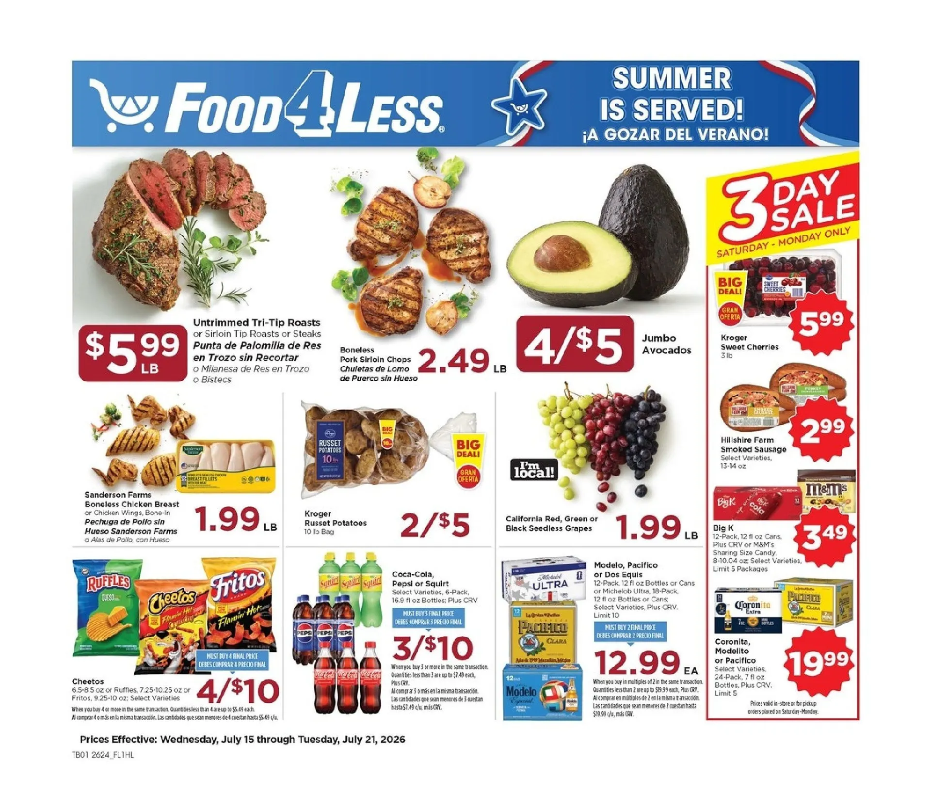 Weekly ad Food 4 Less Sales from July 15 to July 21 2026 - Page 