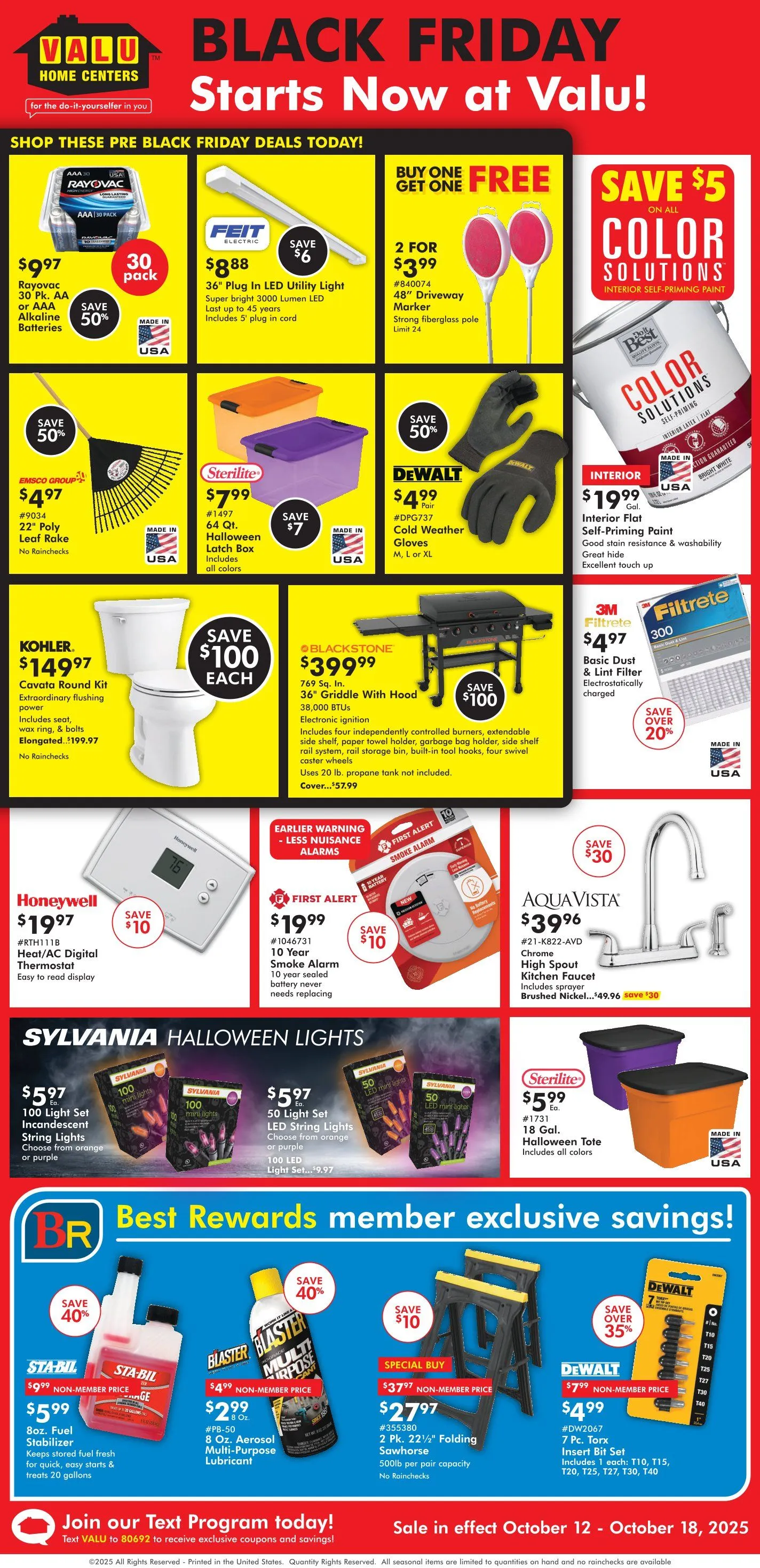 Weekly ad Valu Home Centers Sales from October 12 to October 18 2025 - Page 1