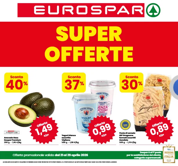 Volantini Eurospar da 21 aprile a 29 aprile di 2026 - Pagina del volantino 1