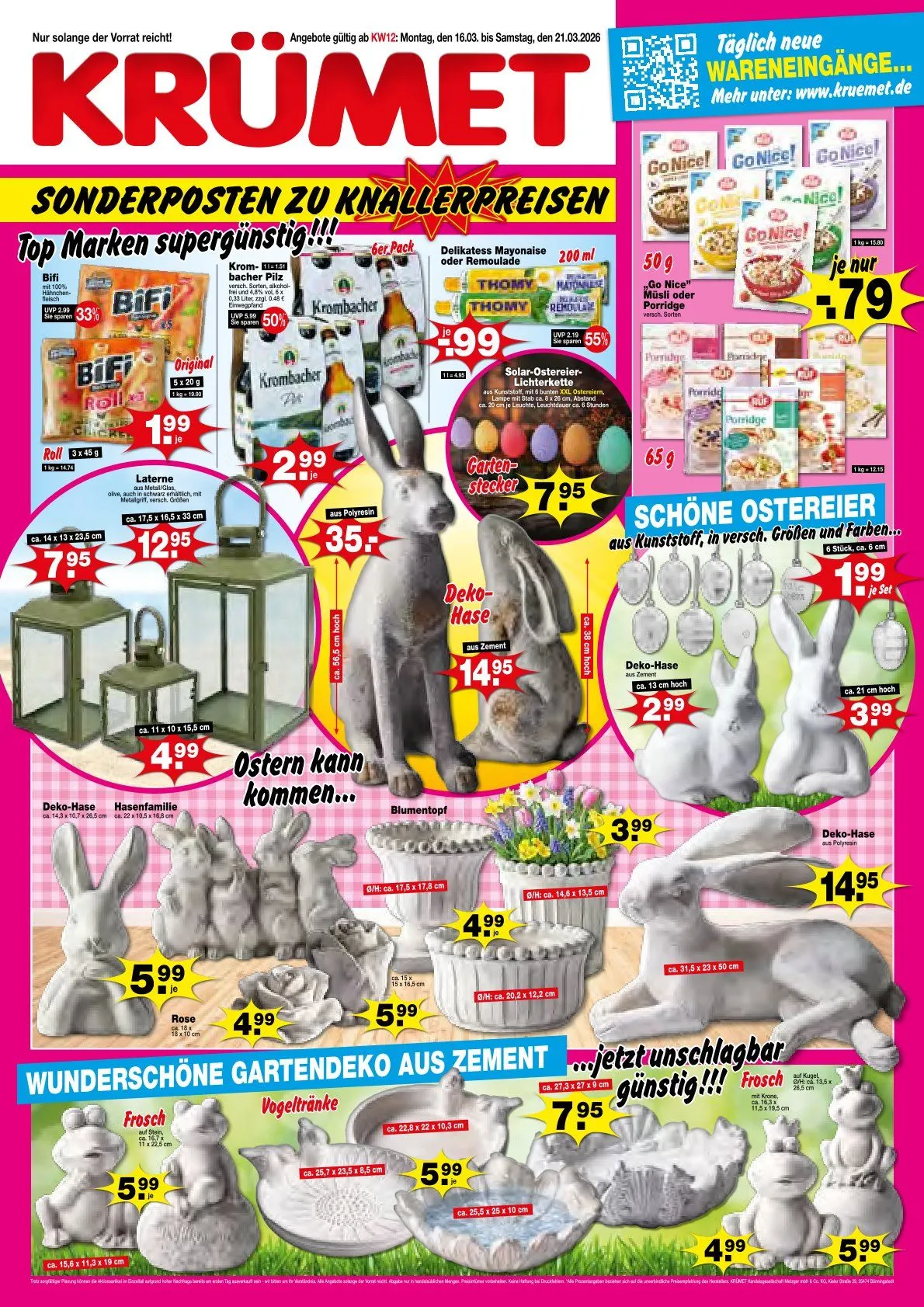 Krümet Sonderposten Prospekte von 16. März bis 21. März 2026 - Prospekt seite 1