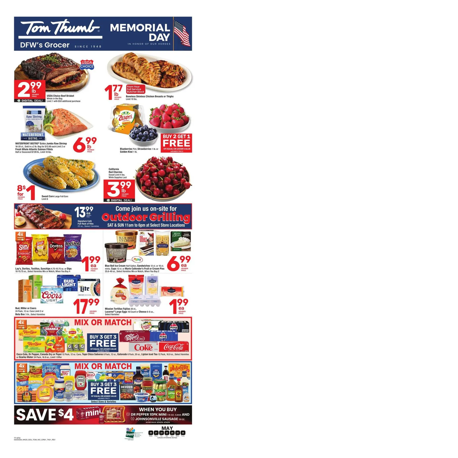 Weekly promotion Tom Thumb weekly ads spanning from May 20 to May 26 2026 - Page 1 for Catalogue 365