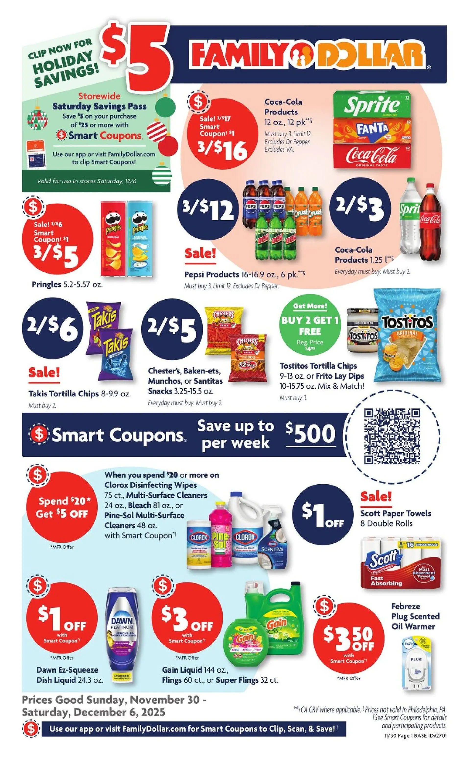 Weekly ad Family Dollar Sales from November 30 to December 6 2025 - Page 1