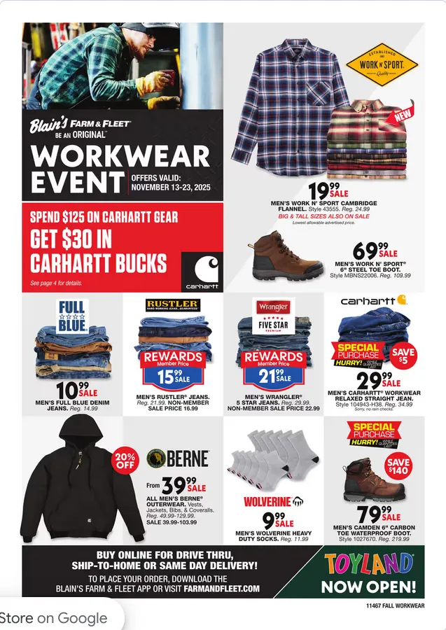 Weekly ad Blain's Farm & Fleet Sales from November 13 to November 23 2025 - Page 1