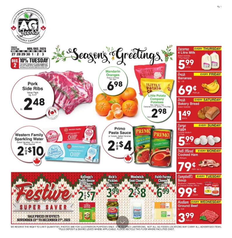 AG Foods Sales from November 27 to December 3 2025 - flyer page 