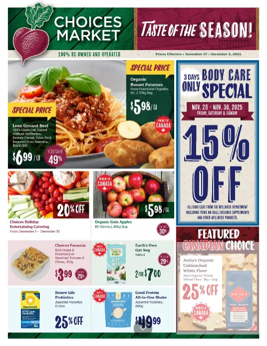 Choices Market Sales from November 27 to December 3 2025 - flyer page