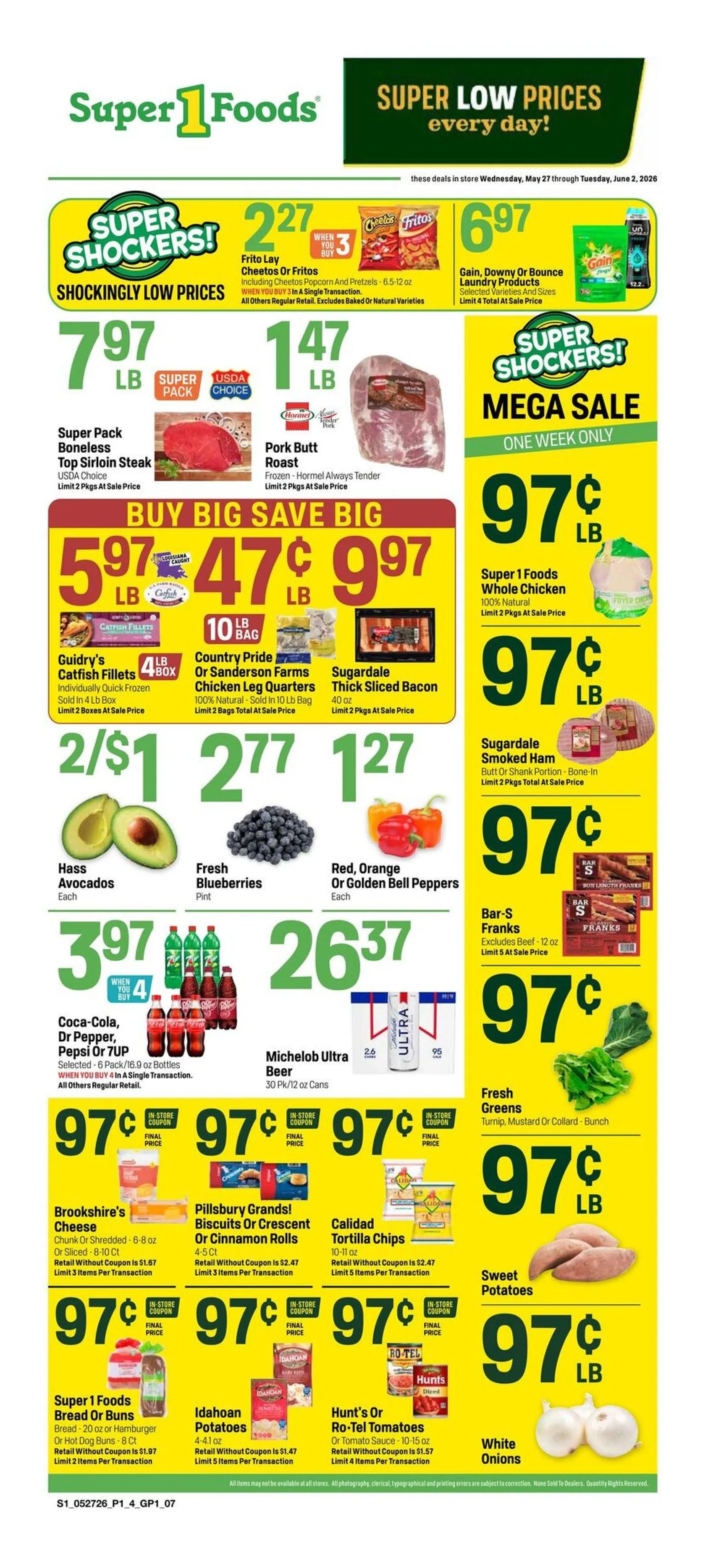 Weekly ad Super 1 Foods Sales from May 27 to June 2 2026 - Page 1