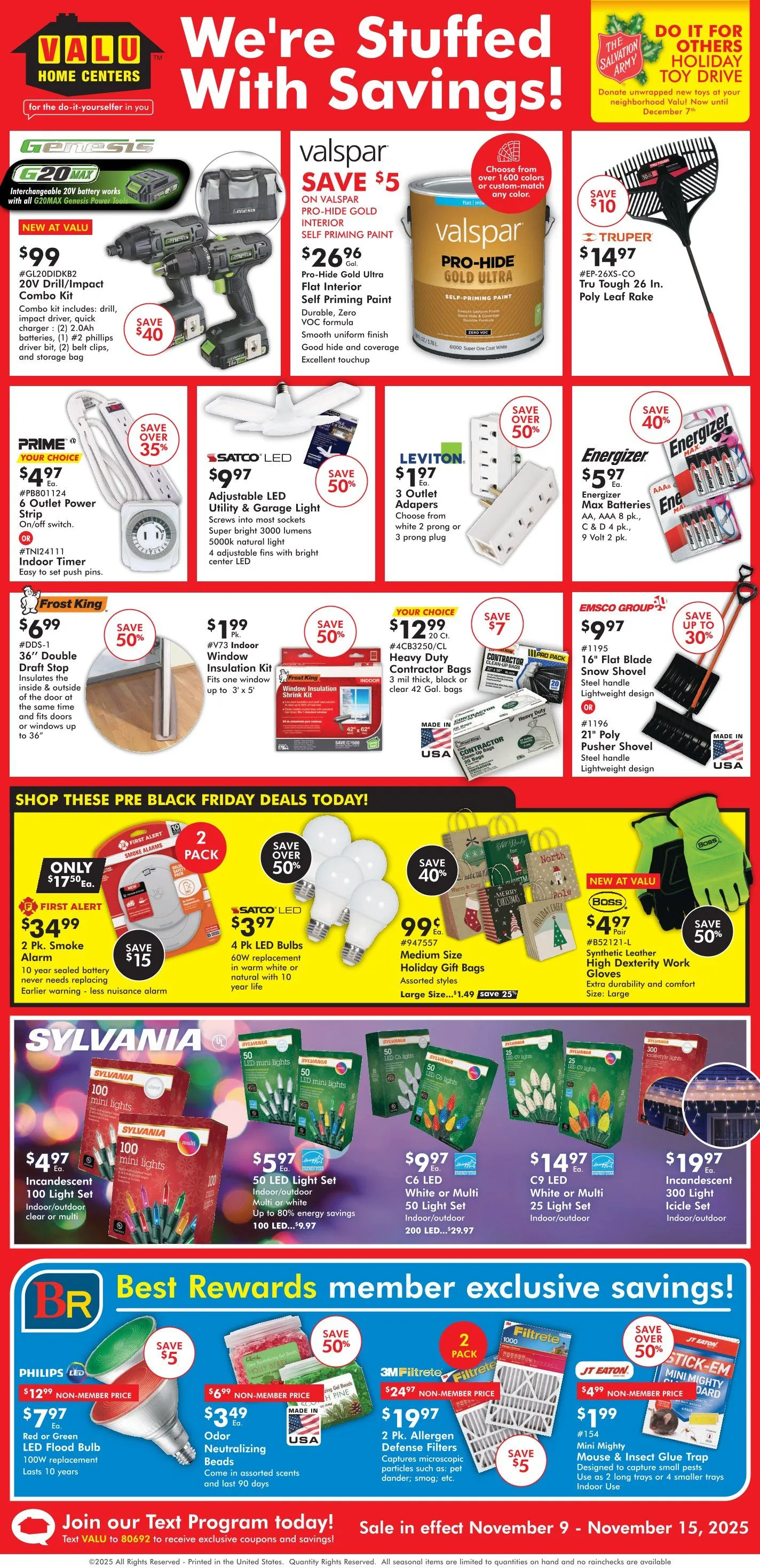Weekly ad Valu Home Centers Sales from November 9 to November 15 2025 - Page 1