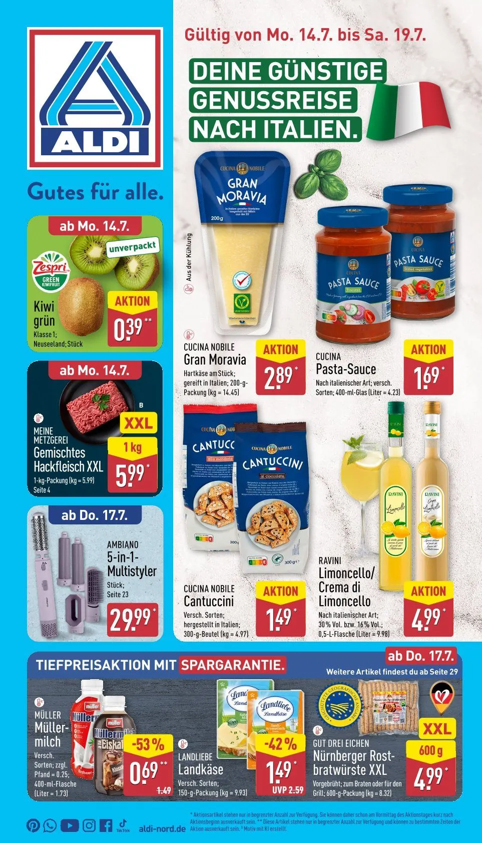 ALDI Nord Angebote von 14. Juli bis 19. Juli 2025 - Prospekt seite 1