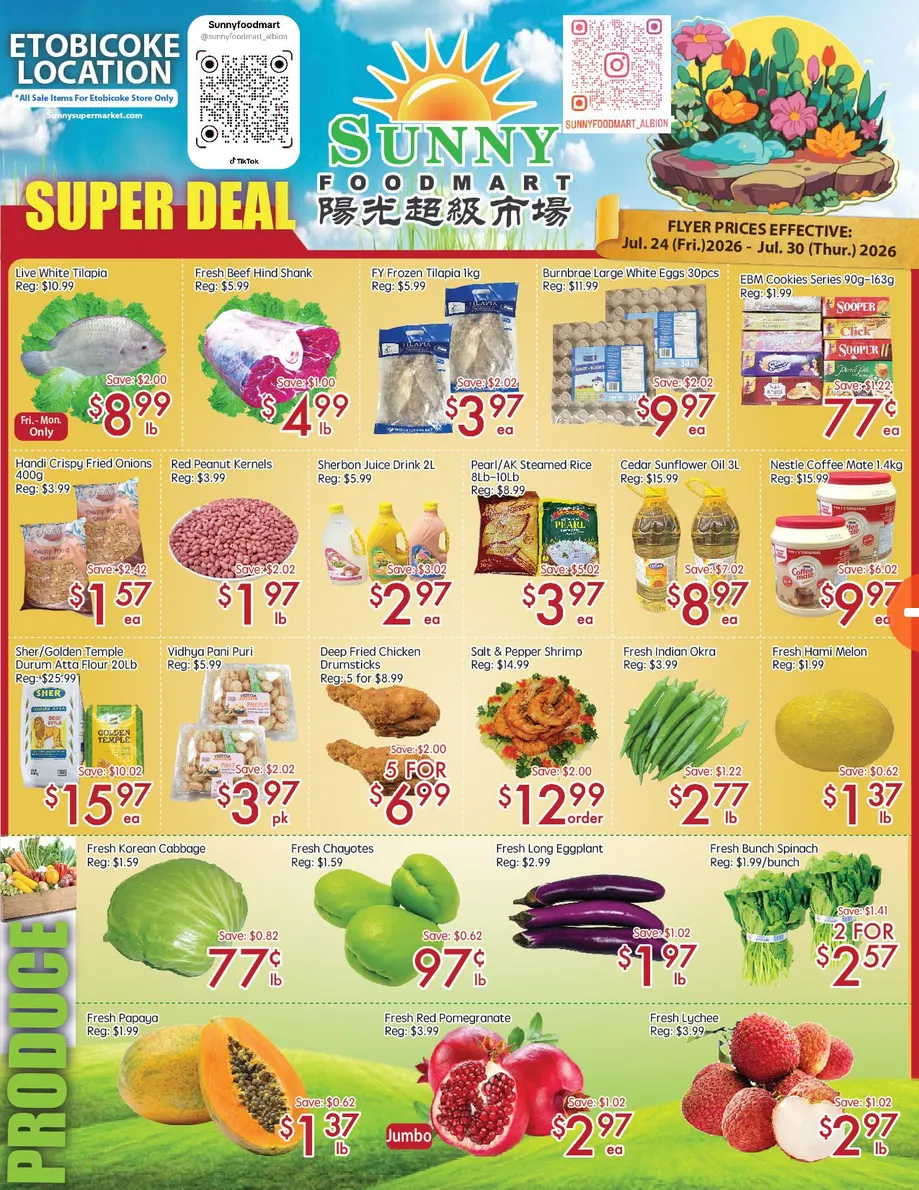 Sunny Food Mart Sales from July 24 to July 30 2026 - flyer page 1