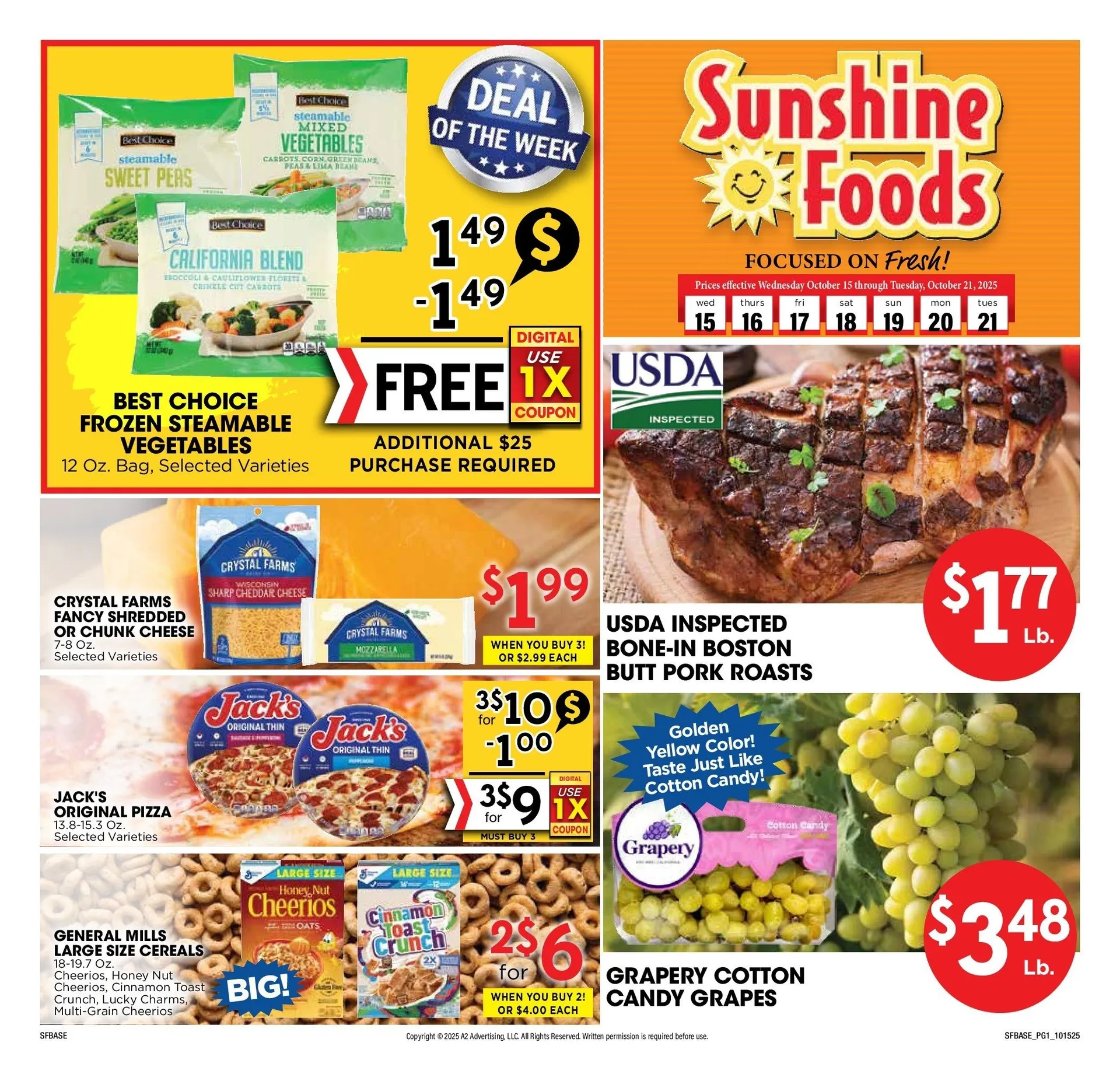 Weekly ad Sunshine Foods Sales from October 15 to October 21 2025 - Page 1