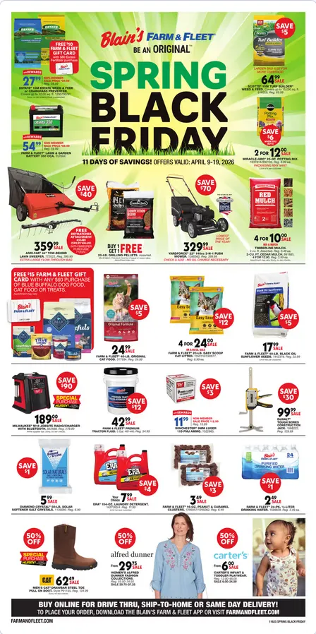 Weekly ad  Blain's Farm & Fleet Sales from April 9 to April 19 2026 - Page 1