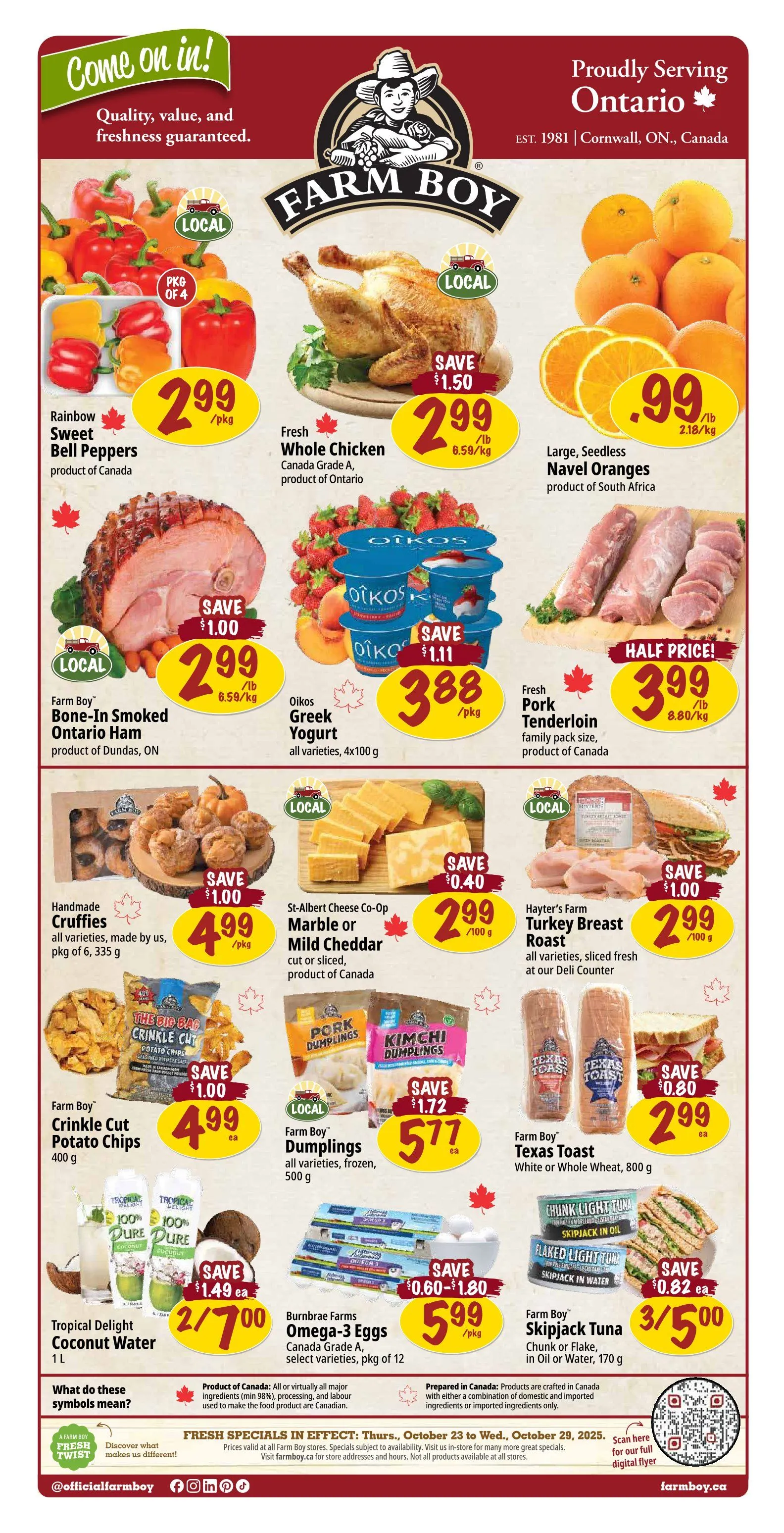Farm Boy Sales from October 23 to October 29 2025 - flyer page 1