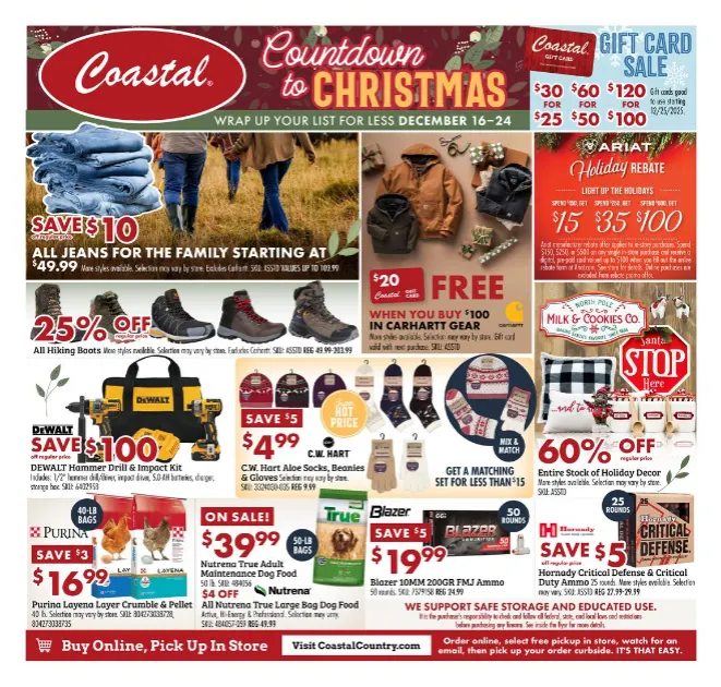 Weekly ad Coastal Farm & Ranch Sales from December 16 to December 24 2025 - Page 1