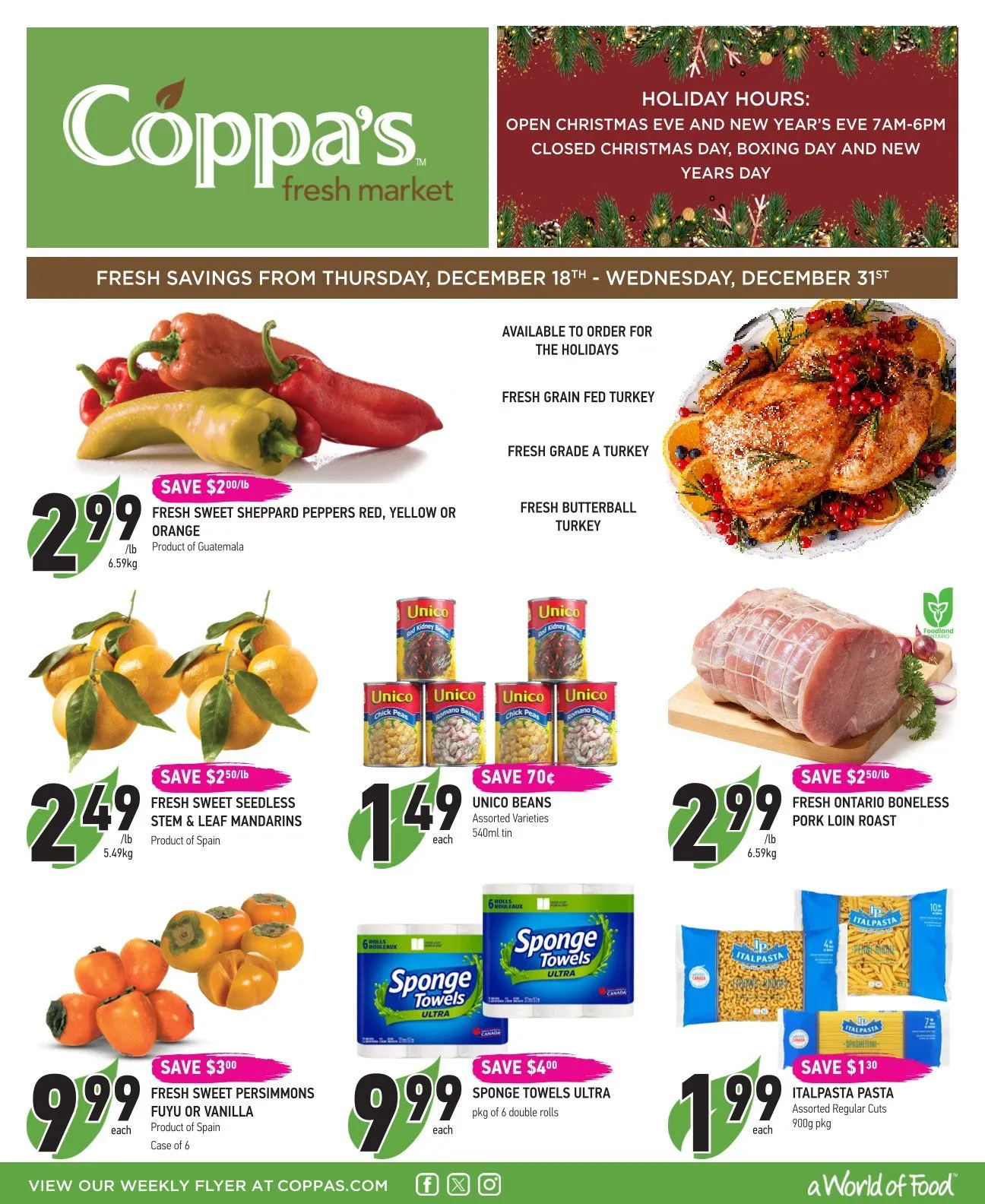 Coppas Fresh Market Sales from December 18 to December 31 2025 - flyer page