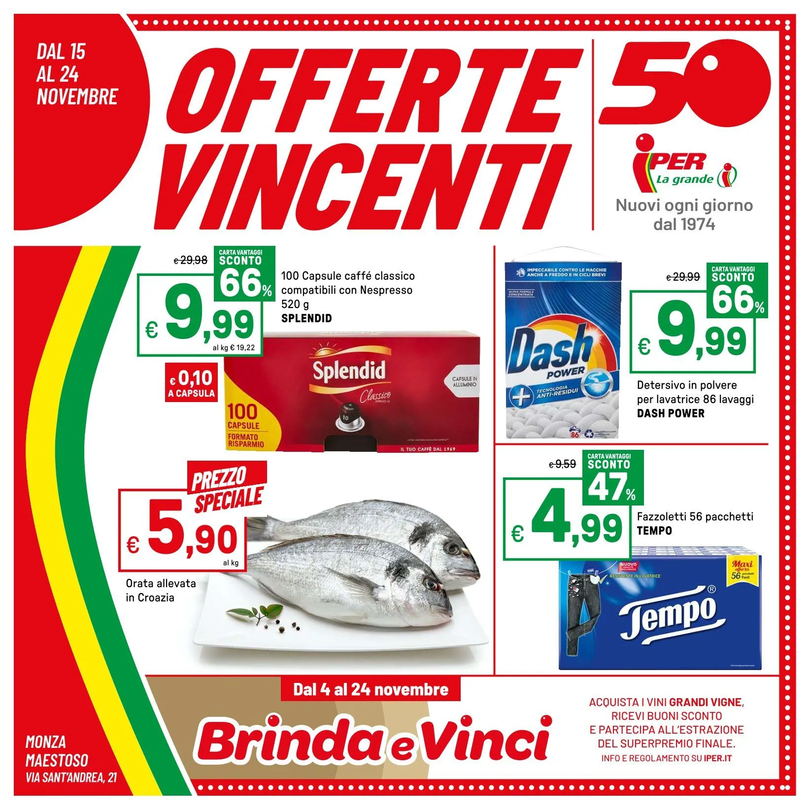 Iper, La grande i Brochure Offerte da 15 novembre a 24 novembre di 2024 - Pagina del volantino 1