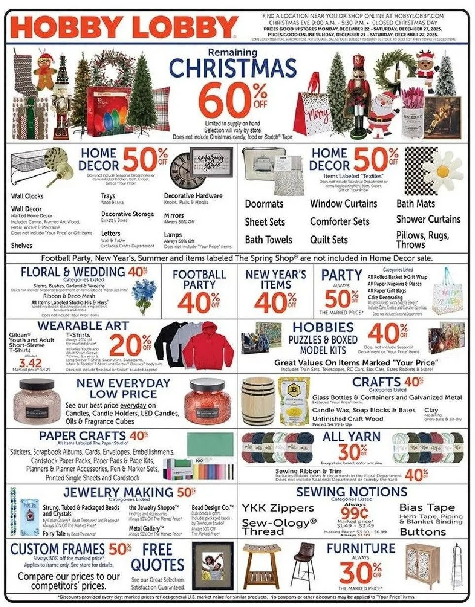 Weekly ad Hobby Lobby Sales from December 22 to December 27 2025 - Page 