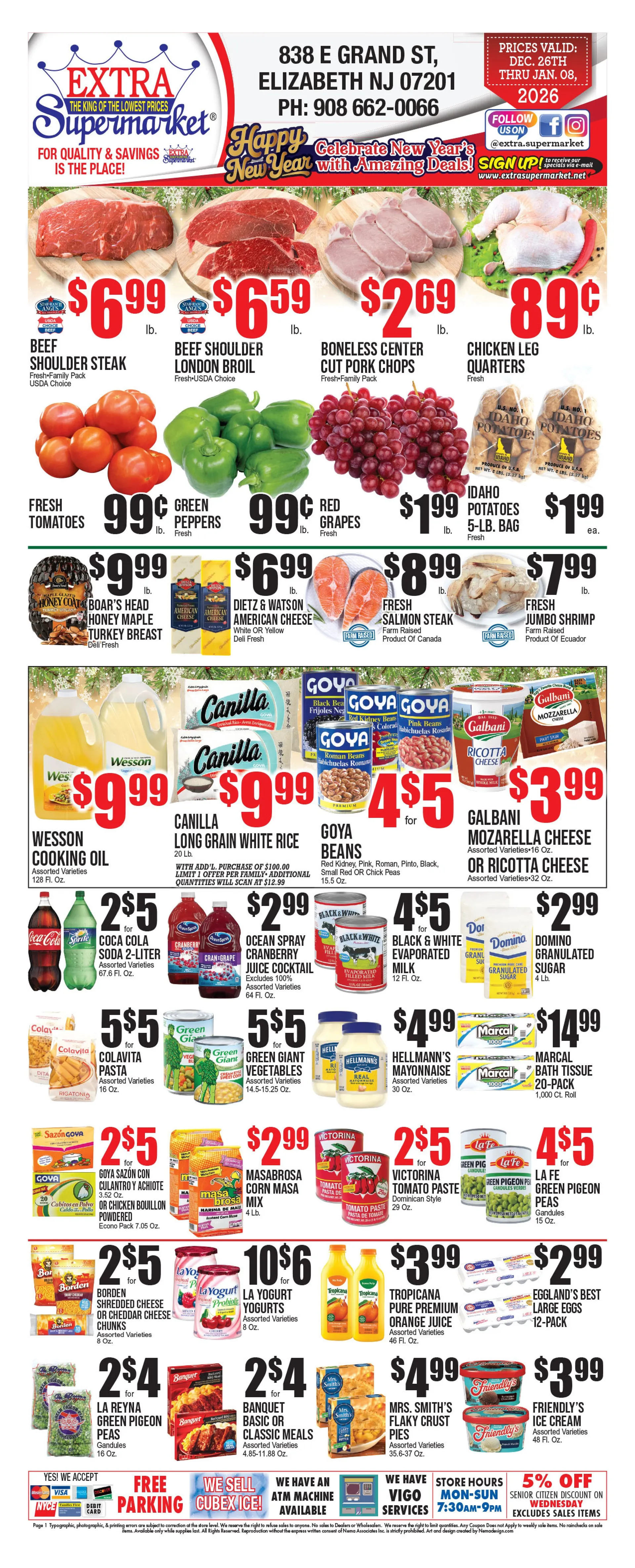 Weekly ad Extra Supermarket Sales from December 26 to January 8 2026 - Page 1