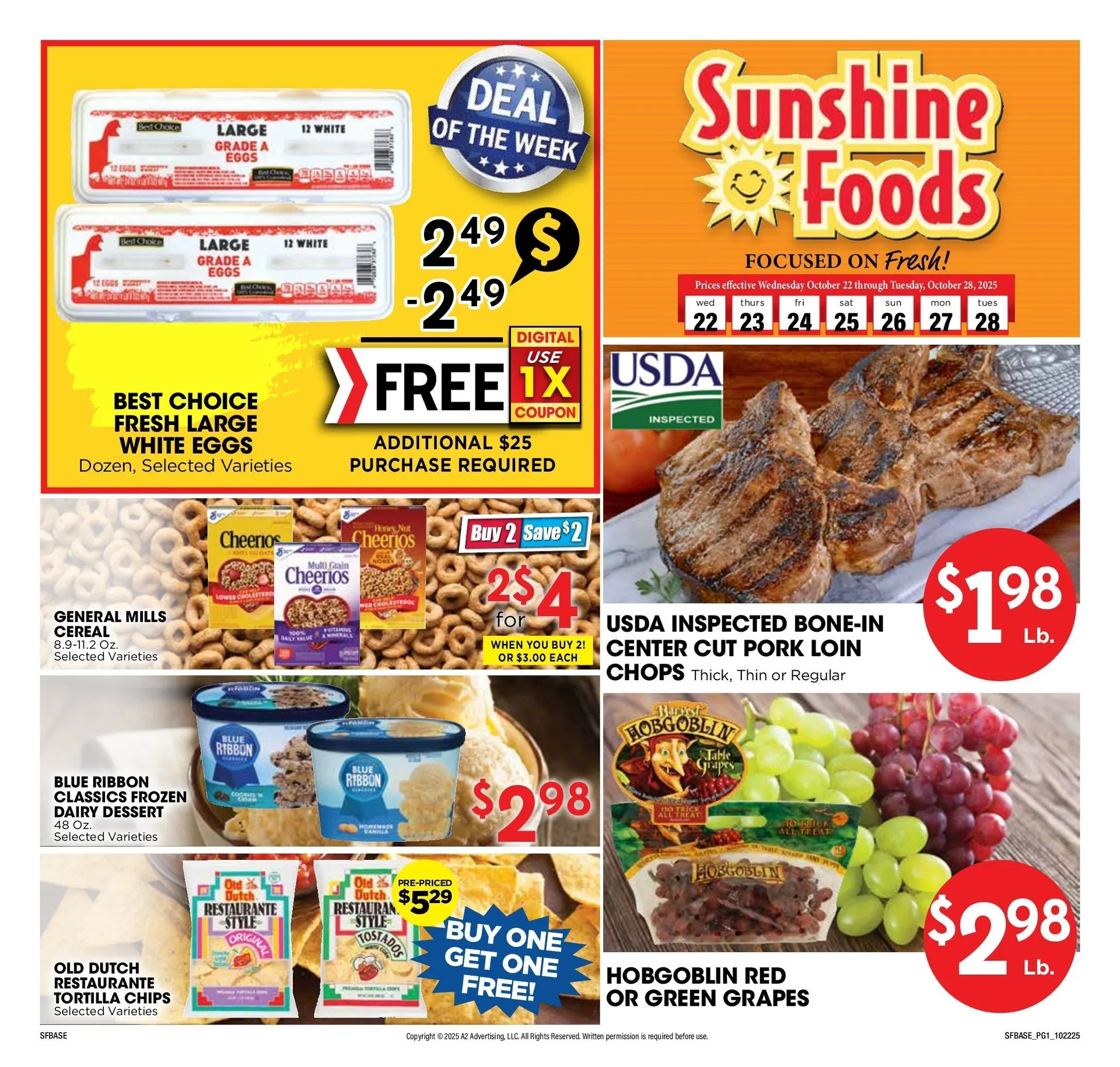 Weekly ad Sunshine Foods Sales from October 22 to October 28 2025 - Page 1
