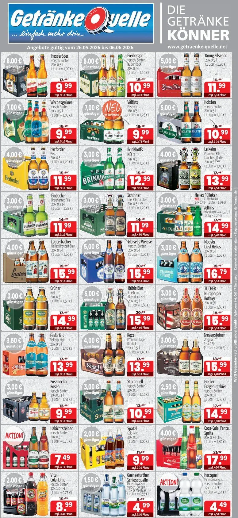 Getränke Quelle Angebote von 24. Mai bis 5. Juni 2026 - Prospekt seite 