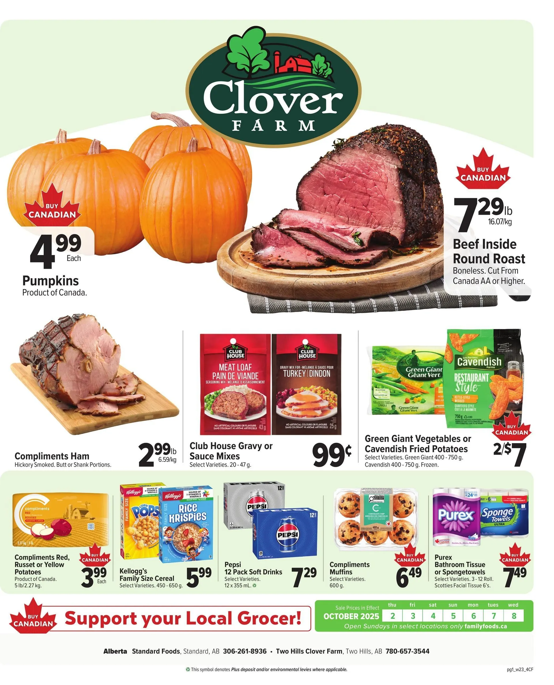 Clover Farm Sales from October 2 to October 8 2025 - flyer page 1