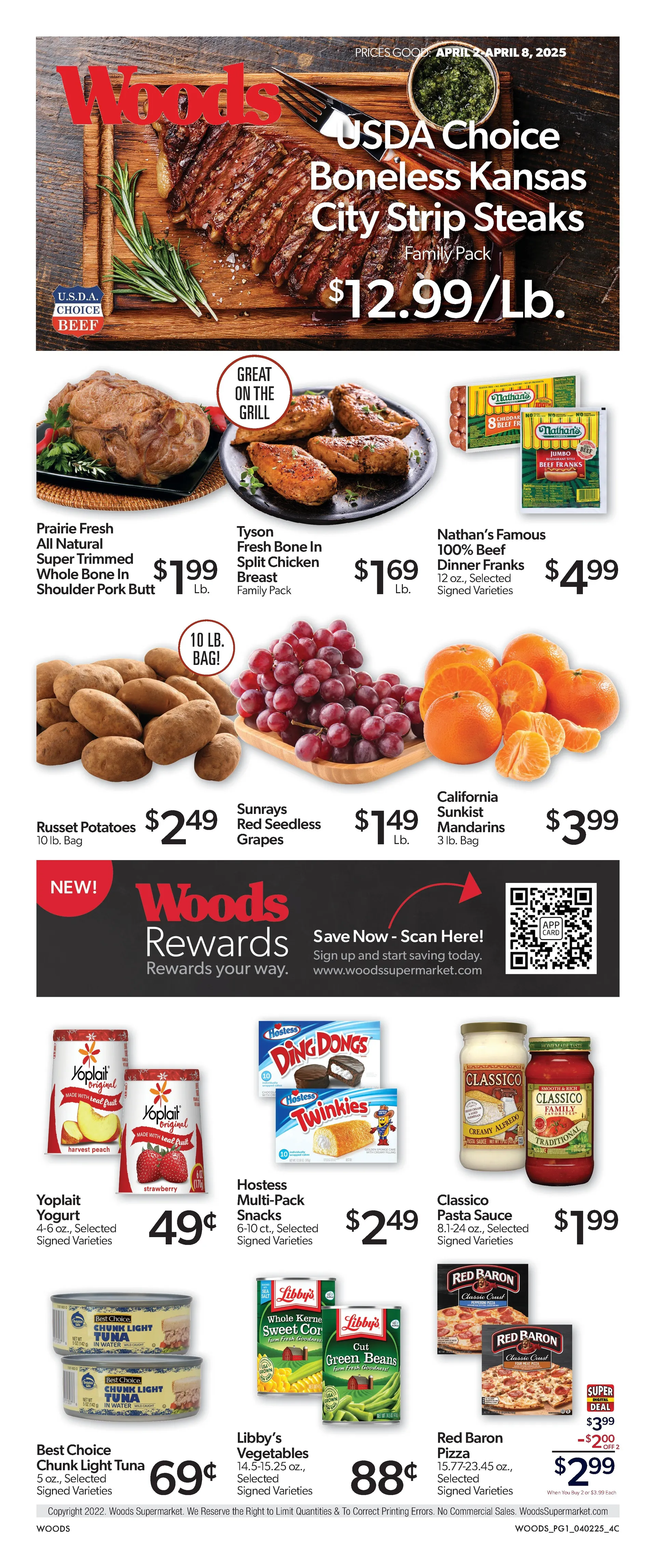 Weekly ad  Woods Supermarket Sales from April 2 to April 8 2025 - Page 