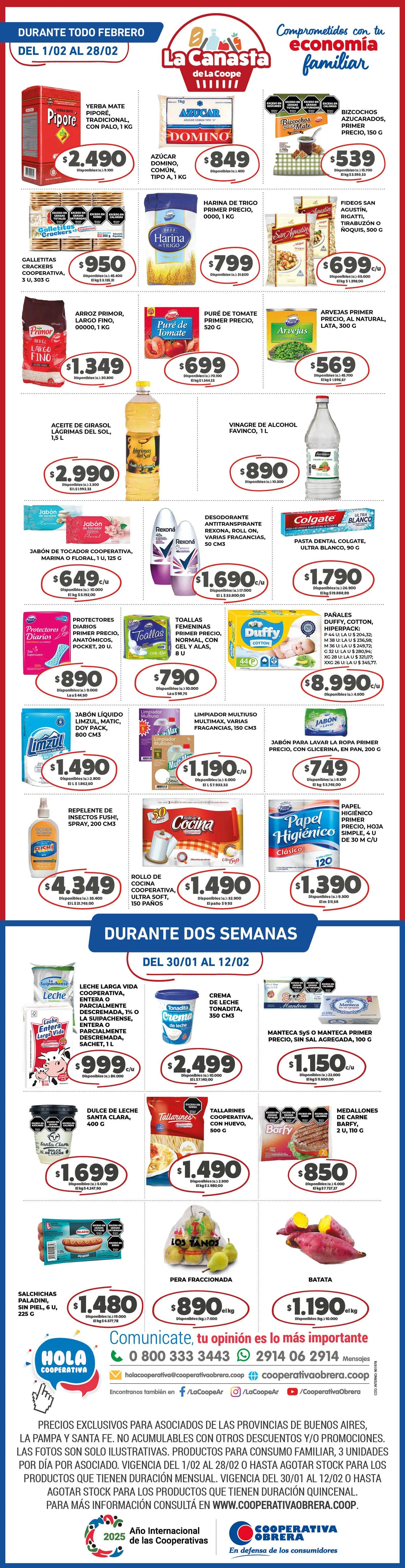 Ofertas de Cooperativa Obrera Ofertas 4 de febrero al 28 de febrero 2025 - Página 1 del catálogo