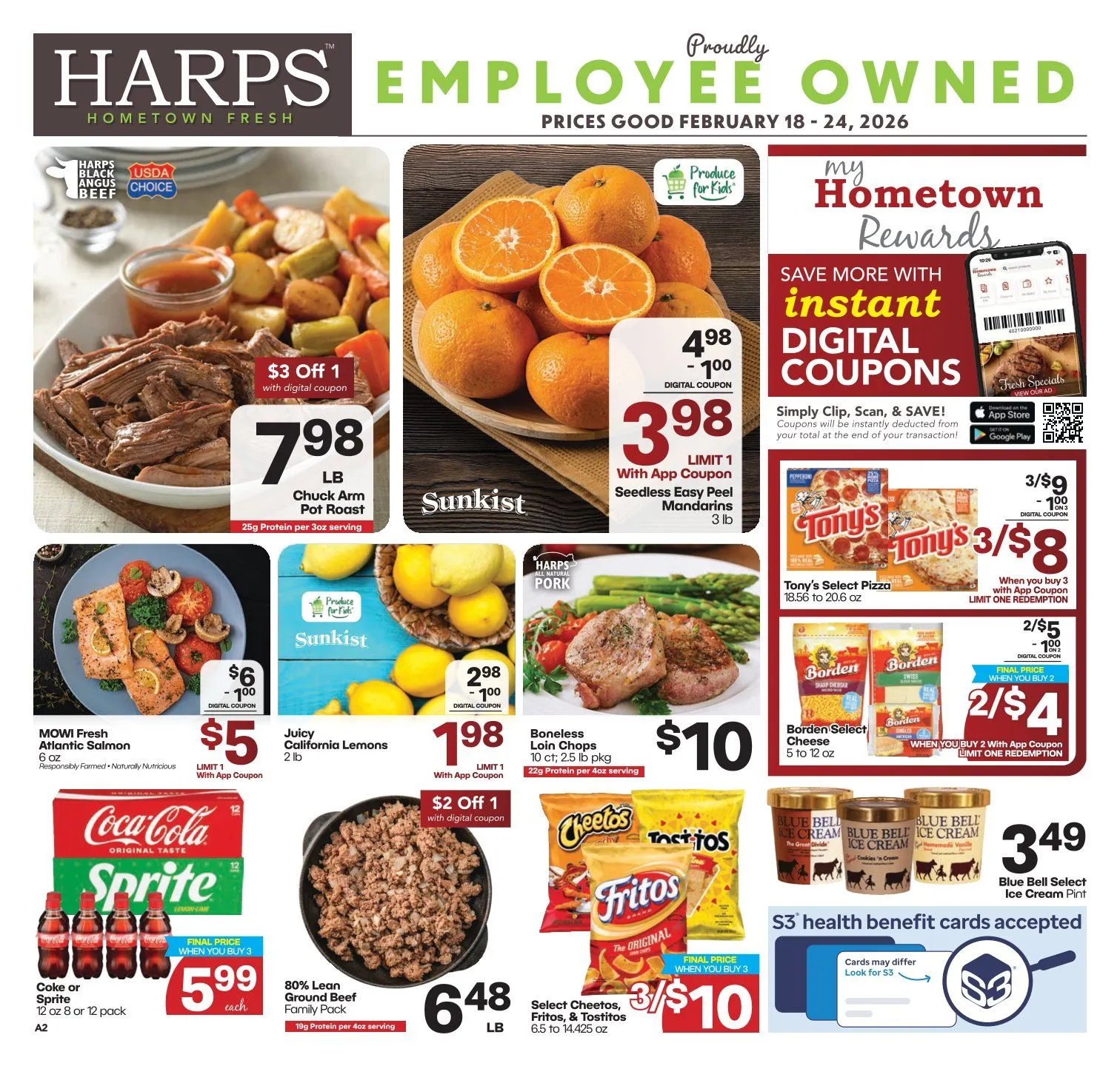 Weekly ad Harps Foods Sales from February 18 to February 24 2026 - Page 1