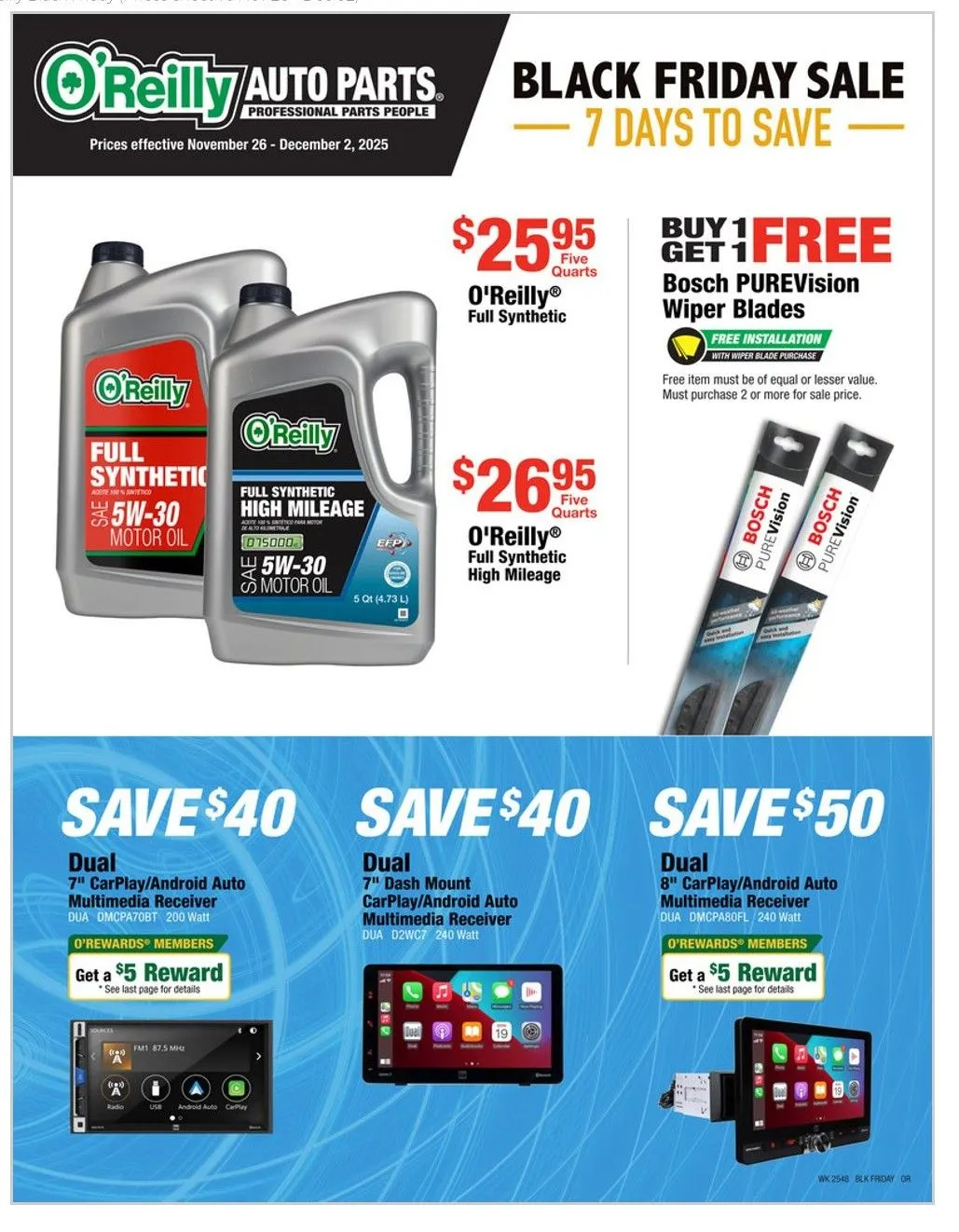 Weekly ad O'Reilly Auto Parts Sales from November 26 to December 2 2025 - Page 1