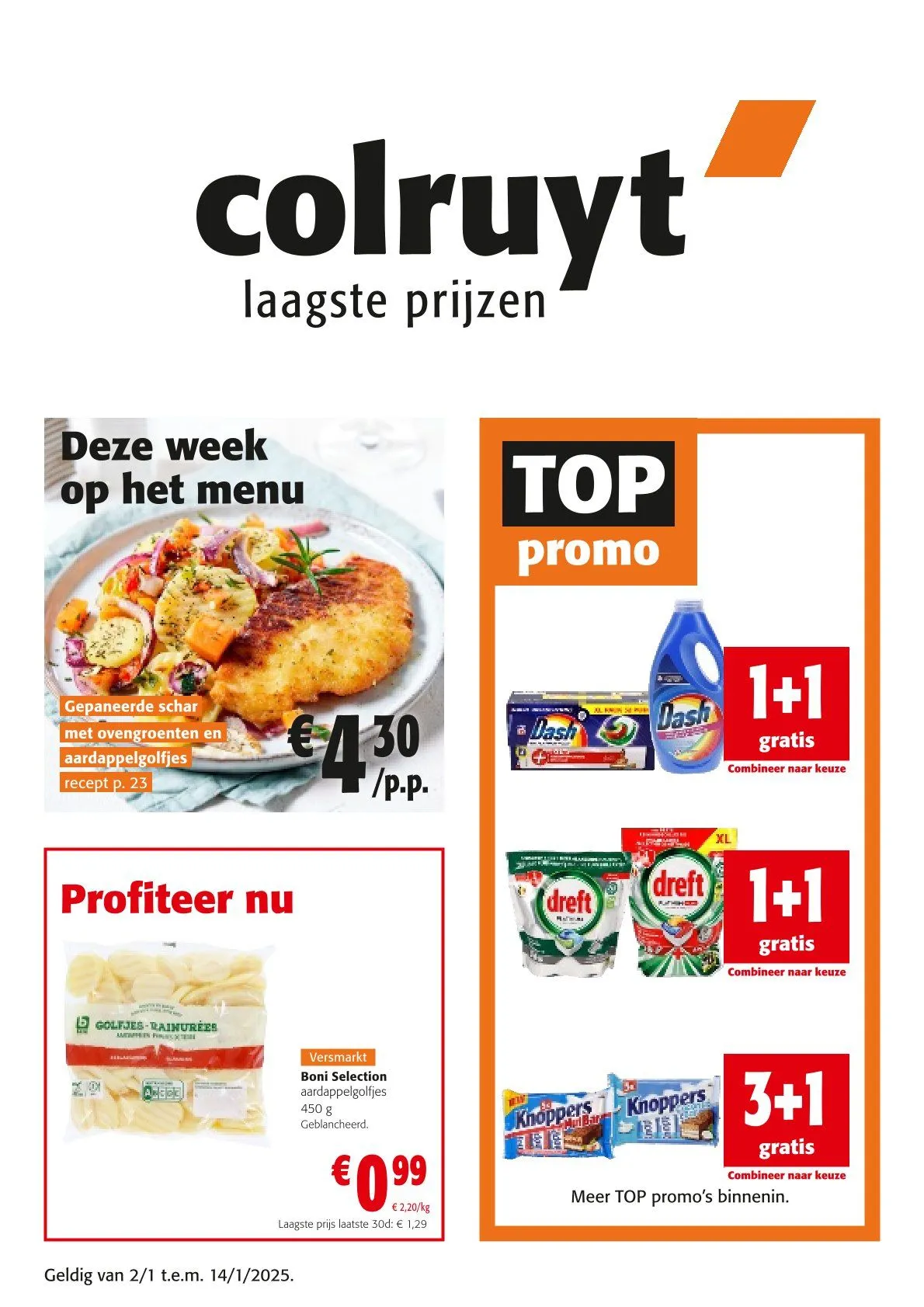 Speciale promoties van Colruyt van 2 januari tot 14 januari 2025 - folder pagina 
