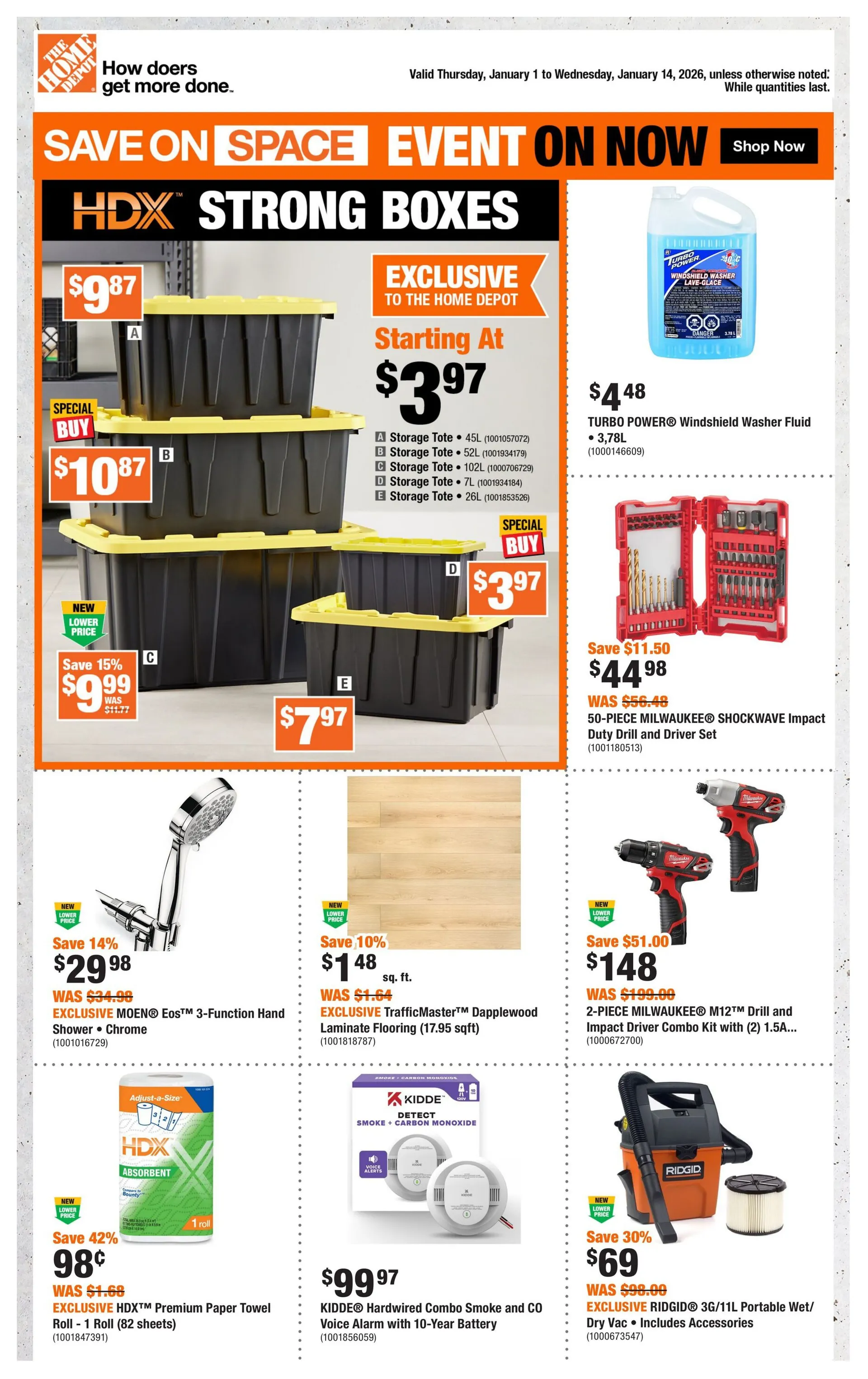 The Home Depot Sales from January 1 to January 14 2026 - flyer page 1