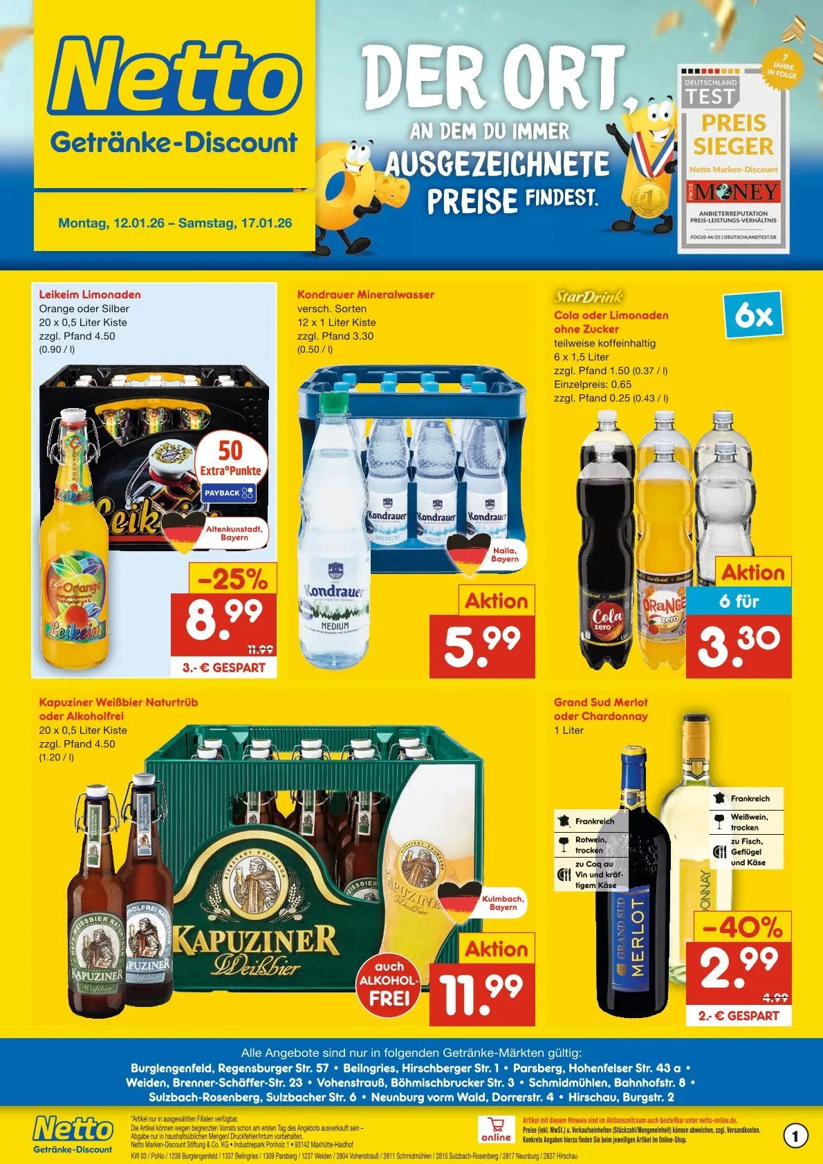 Netto Marken-Discount Angebote von 12. Januar bis 17. Januar 2026 - Prospekt seite 1