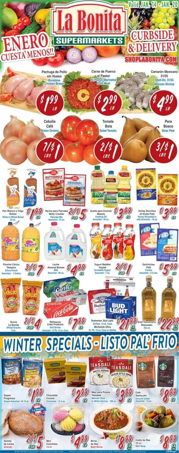 Weekly ad La Bonita Supermarkets  from January 14 to January 20 2026 - Page 1