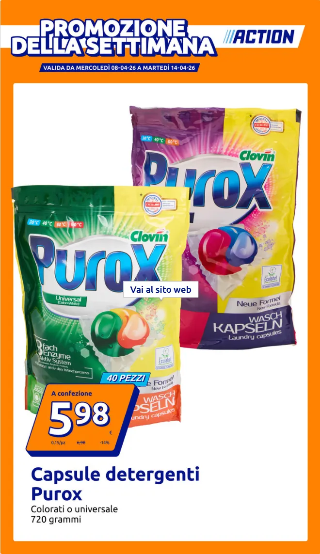 Volantini Action da 8 aprile a 14 aprile di 2026 - Pagina del volantino