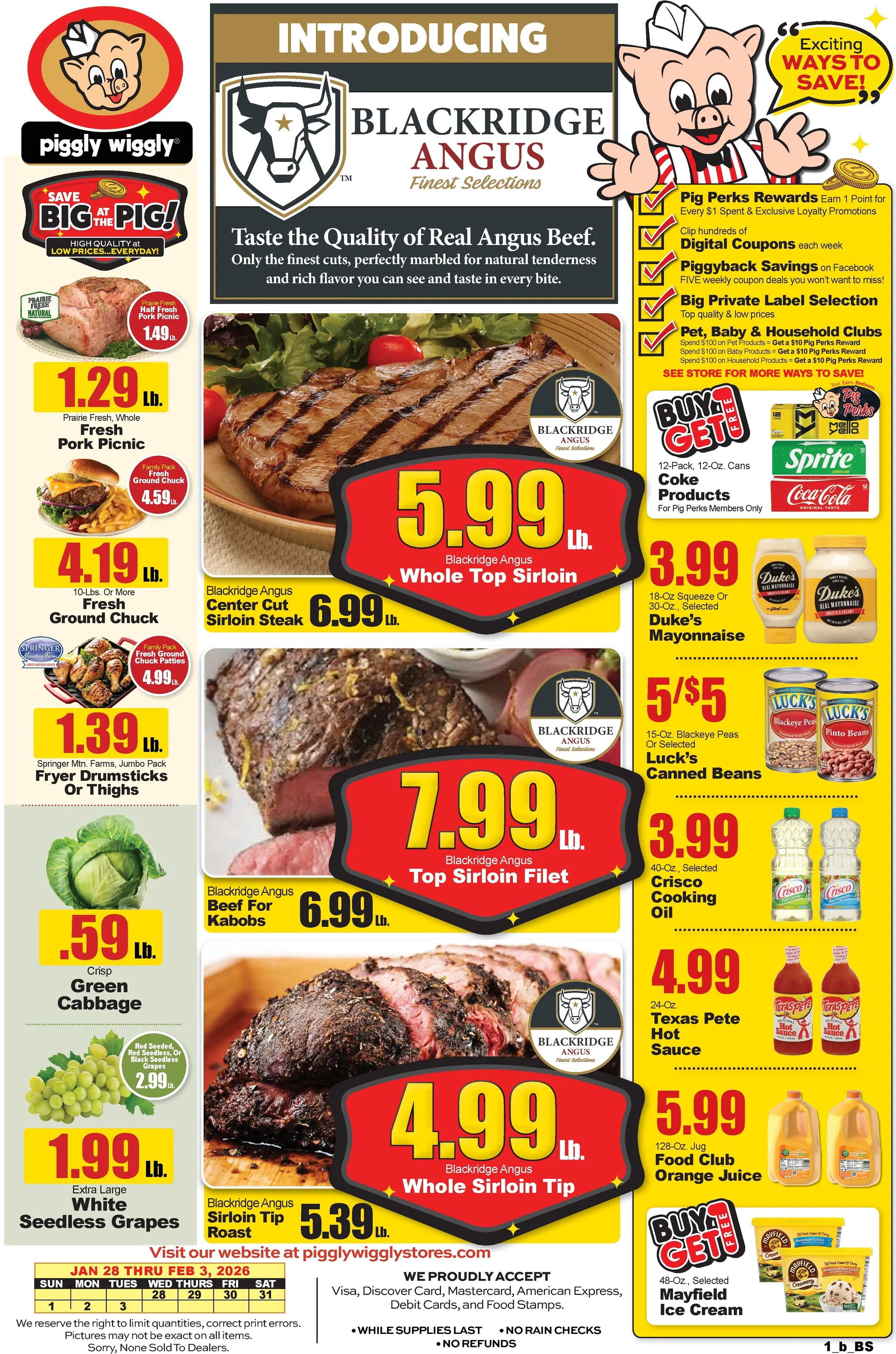 Weekly promotion Piggly Wiggly Sales spanning from January 28 to February 3 2026 - Page for Catalogue 365