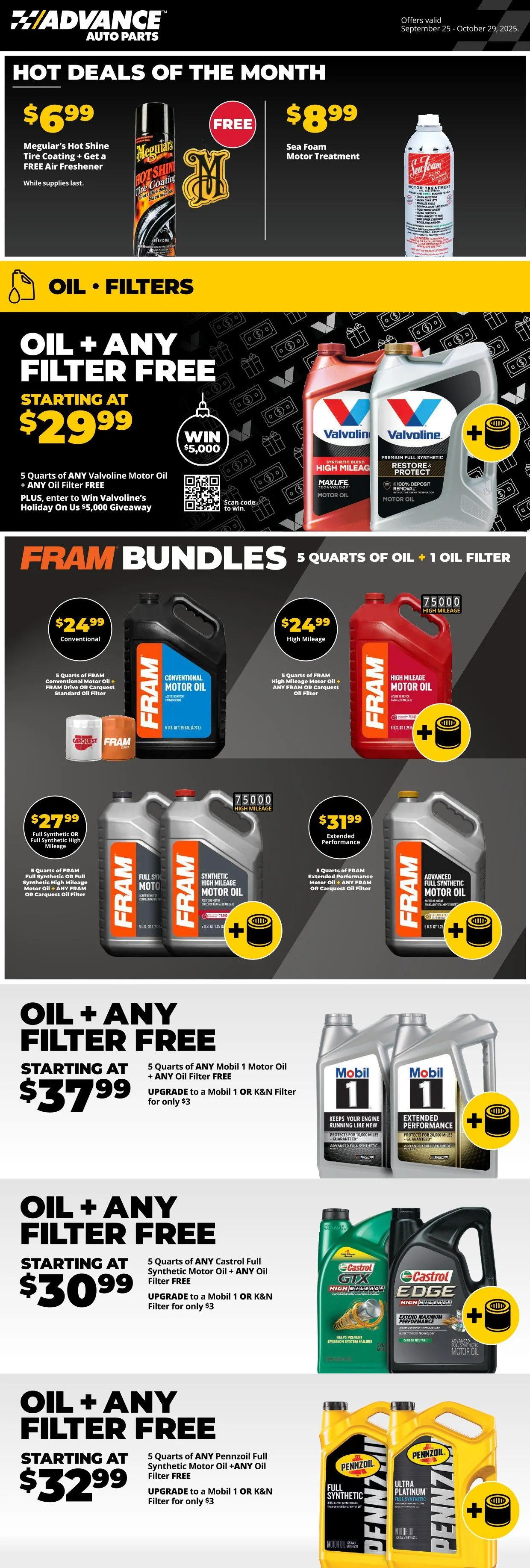 Weekly ad Advance Auto Parts Sales from September 25 to October 29 2025 - Page 1