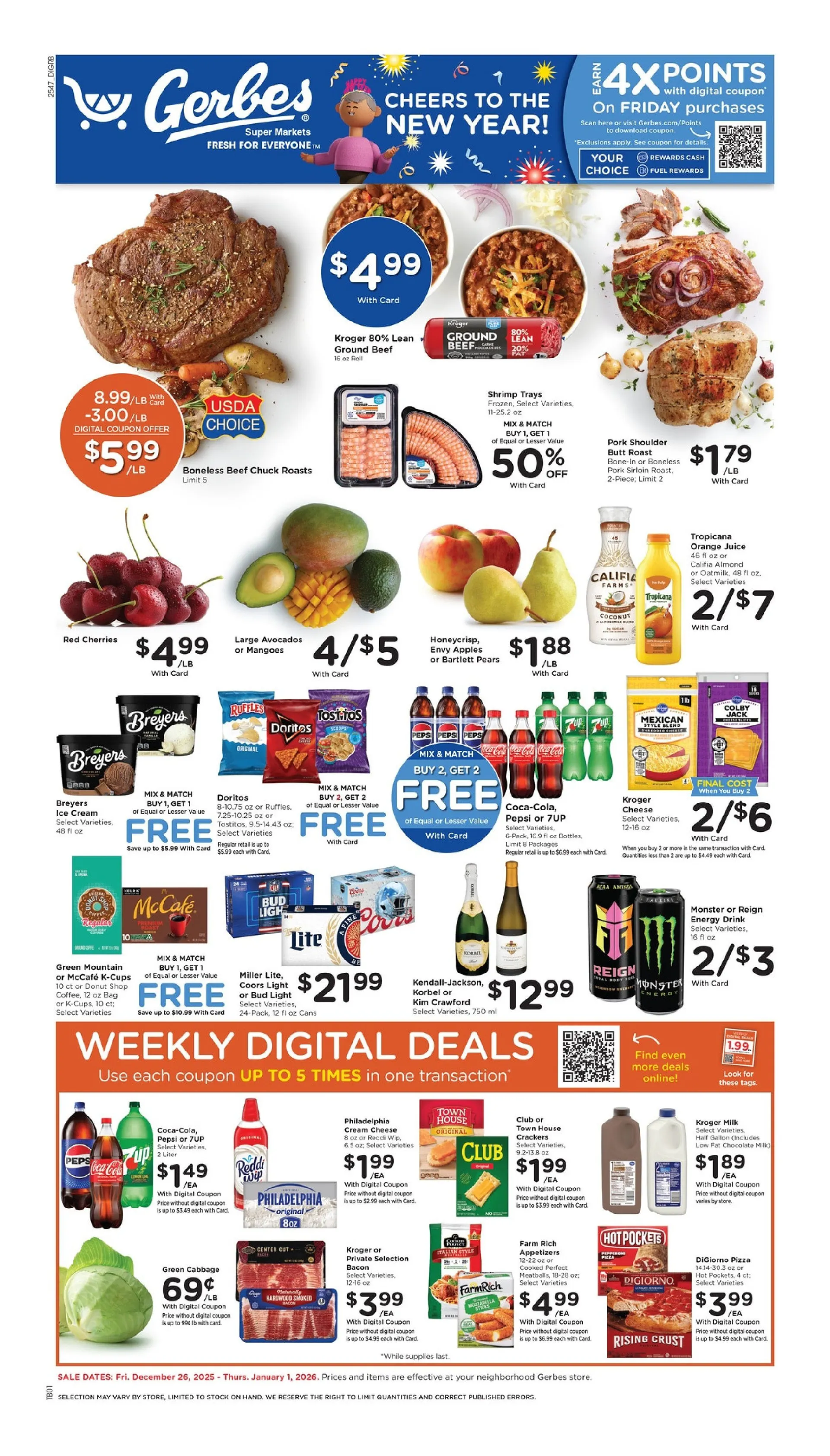 Weekly ad Gerbes Super Markets Sales from December 26 to January 1 2026 - Page 1