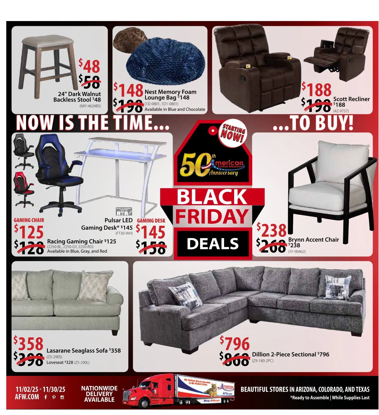 Weekly ad American Furniture Warehouse Sales from November 2 to November 30 2025 - Page 1
